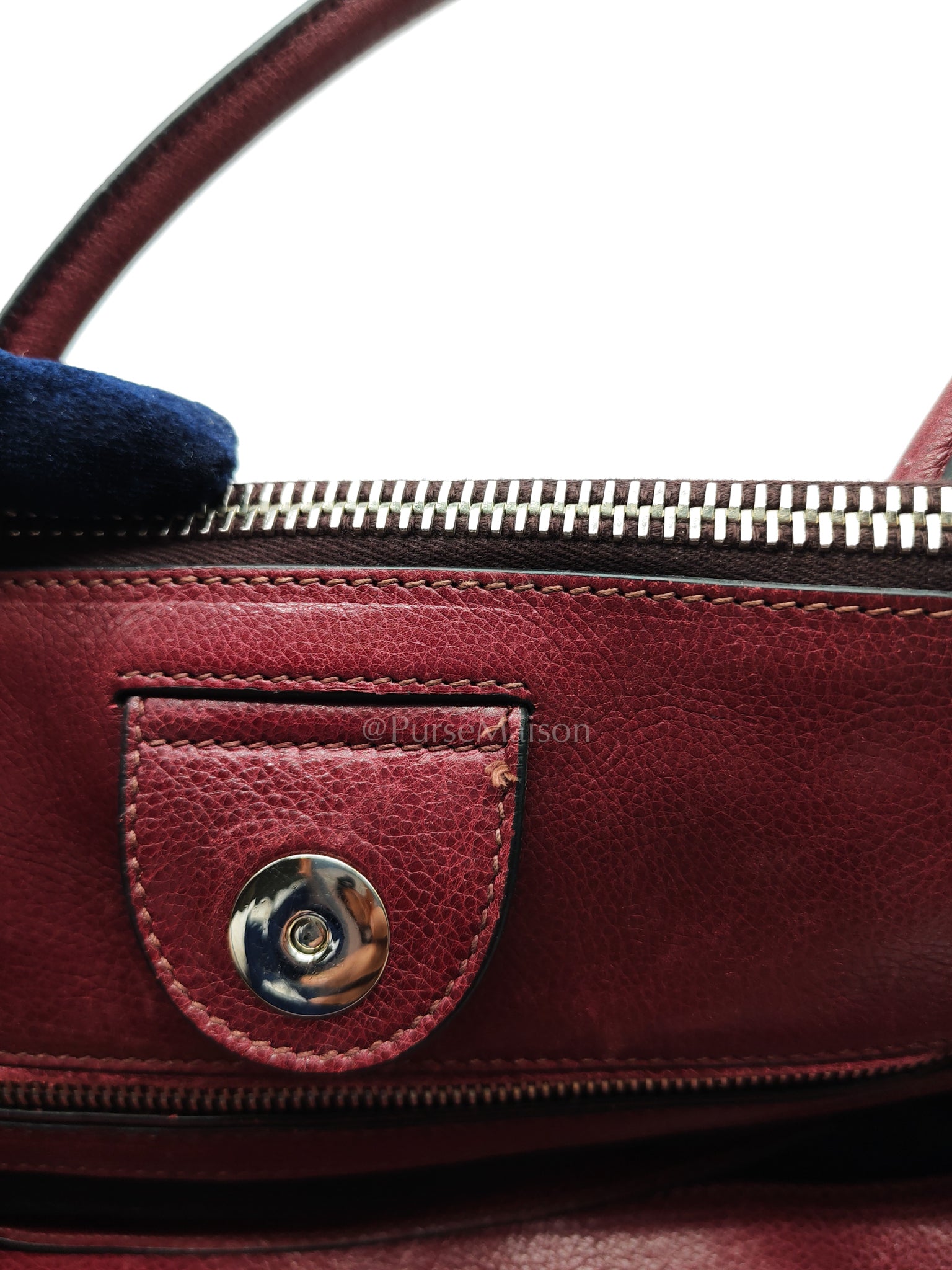 BN2619 Twin Pocket Double Handle Tote Bag in Ametista Glace Calfskin Leather | Purse Maison Luxury Bags Shop