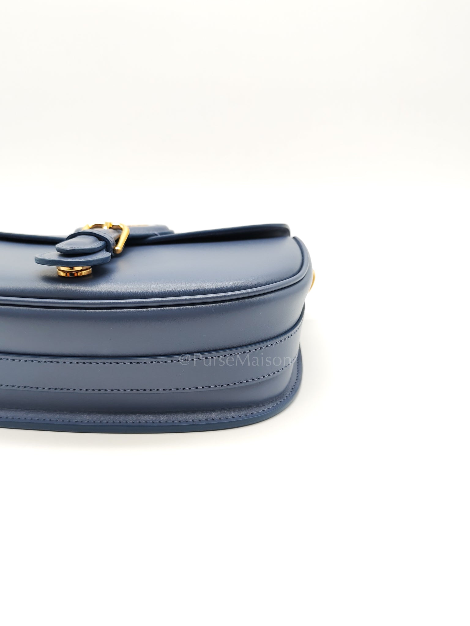 Bobby in Demin Blue Smooth Calfskin Leather Shoulder Bag | Purse Maison Luxury Bags Shop
