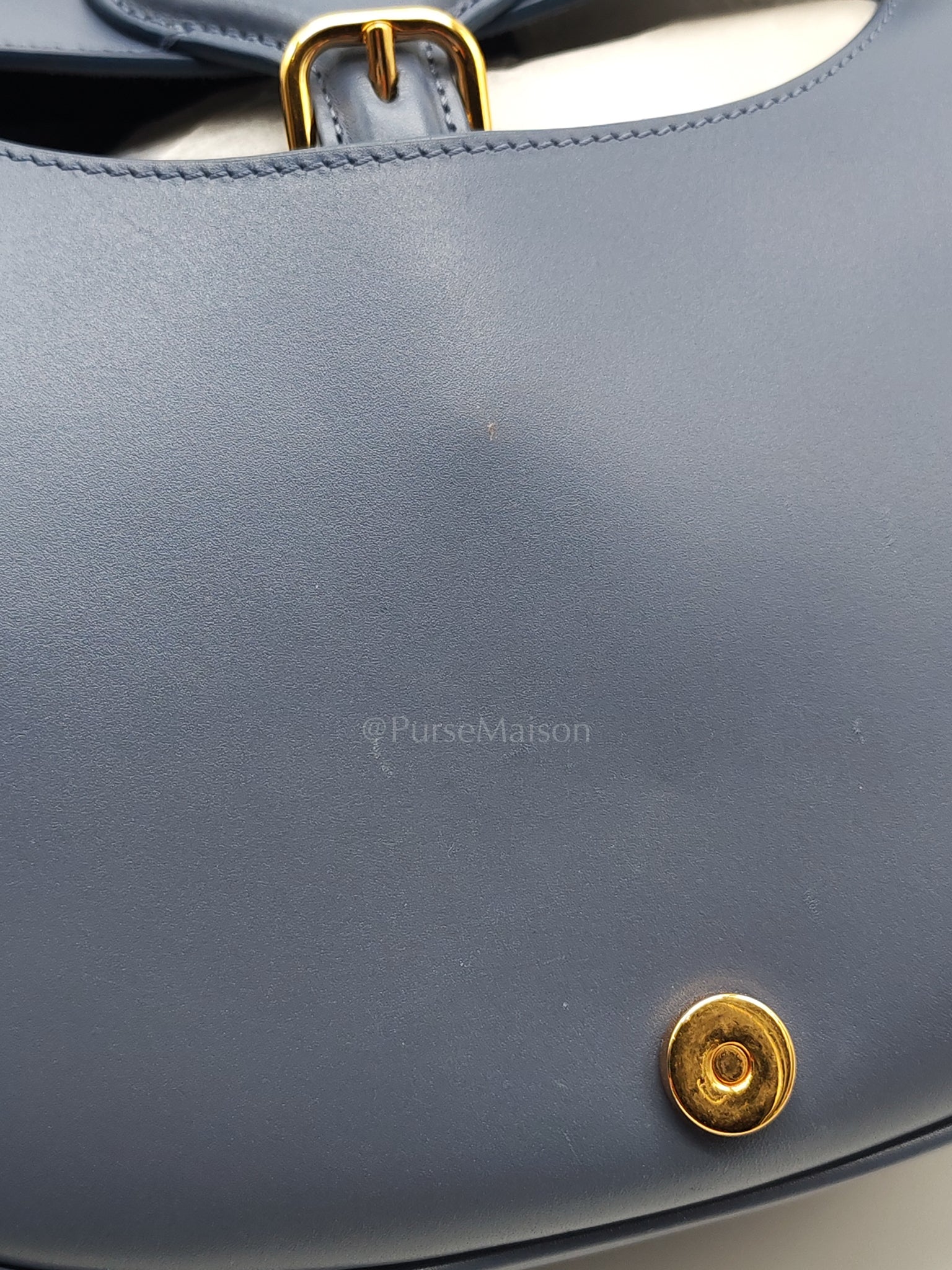 Bobby in Demin Blue Smooth Calfskin Leather Shoulder Bag | Purse Maison Luxury Bags Shop