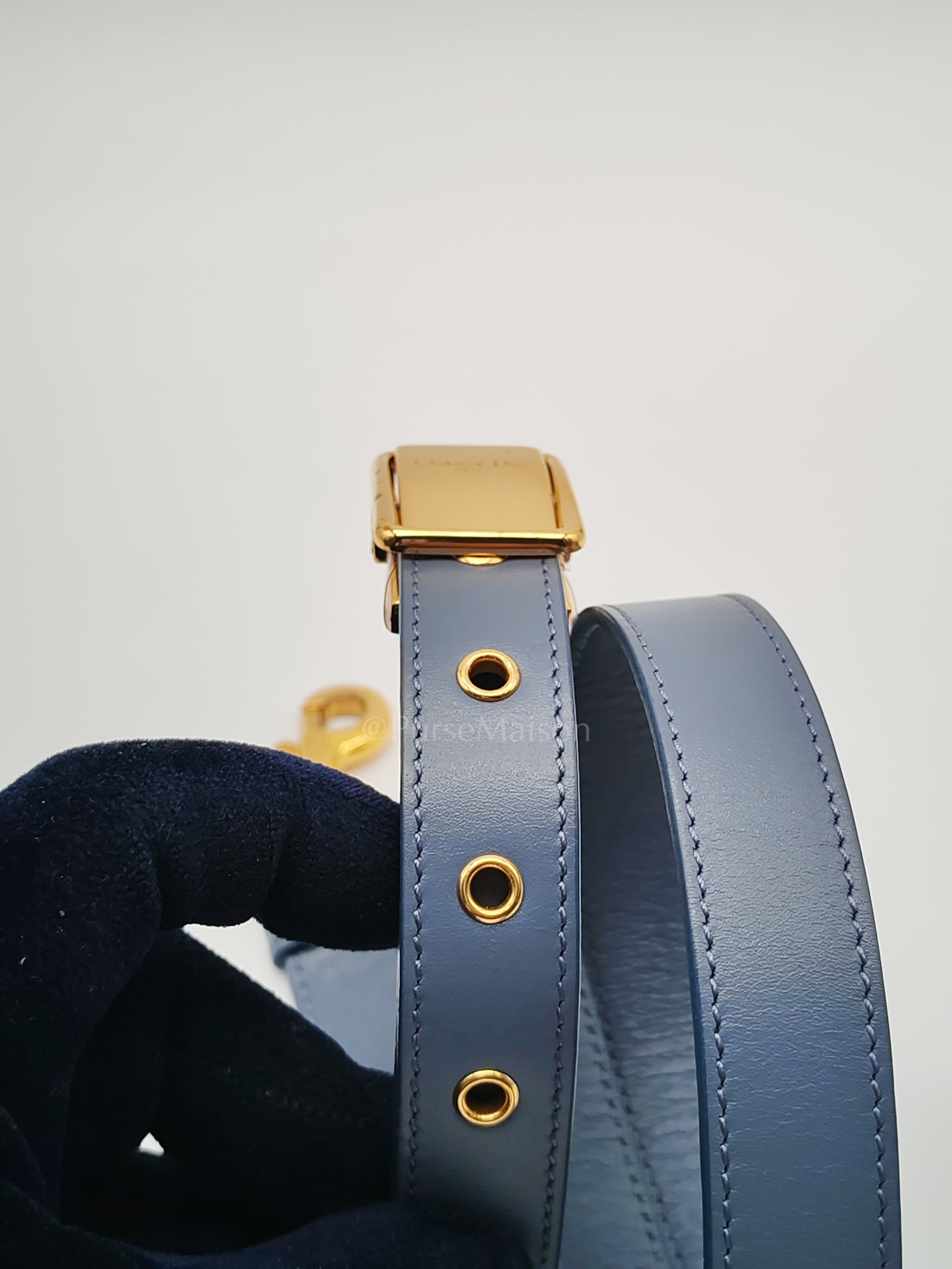 Bobby in Demin Blue Smooth Calfskin Leather Shoulder Bag | Purse Maison Luxury Bags Shop