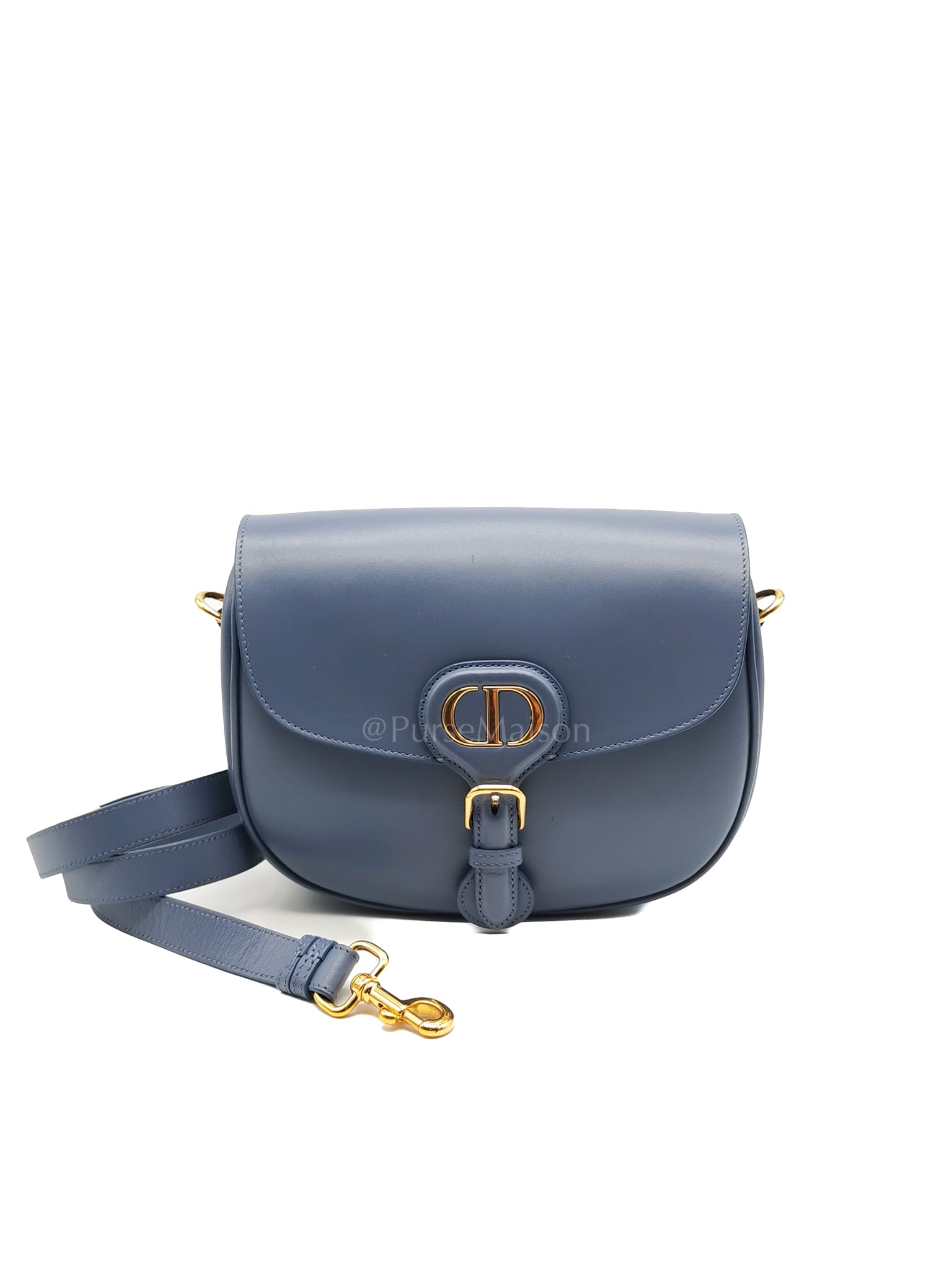 Bobby in Demin Blue Smooth Calfskin Leather Shoulder Bag | Purse Maison Luxury Bags Shop