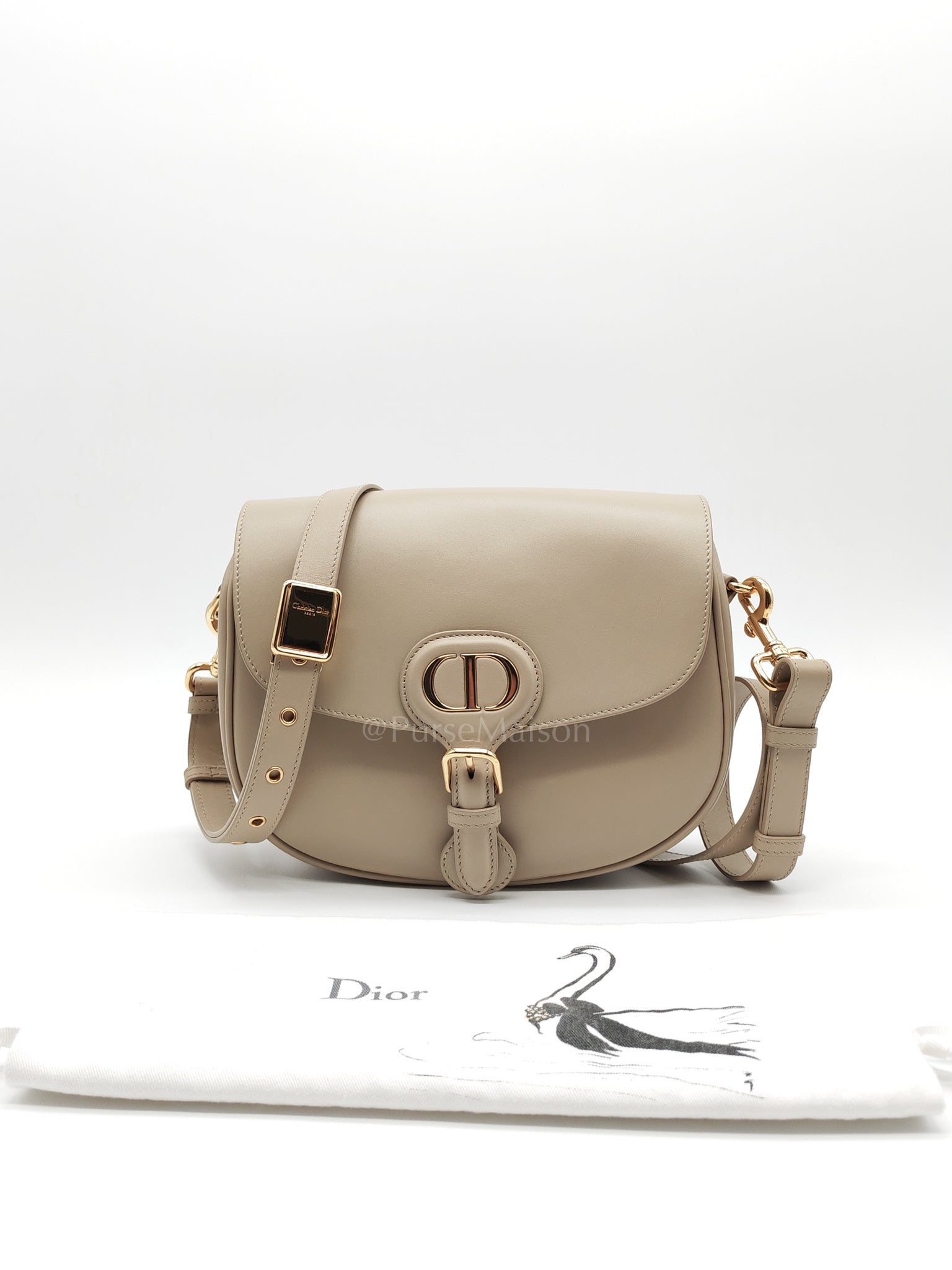 Bobby Medium in Beige Smooth Calfskin Leather Crossbody Bag | Purse Maison Luxury Bags Shop