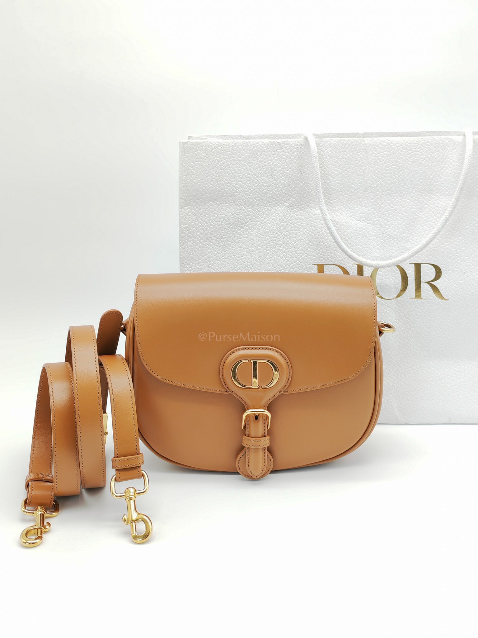 Bobby Medium in Tan Box Calfskin Leather | Purse Maison Luxury Bags Shop