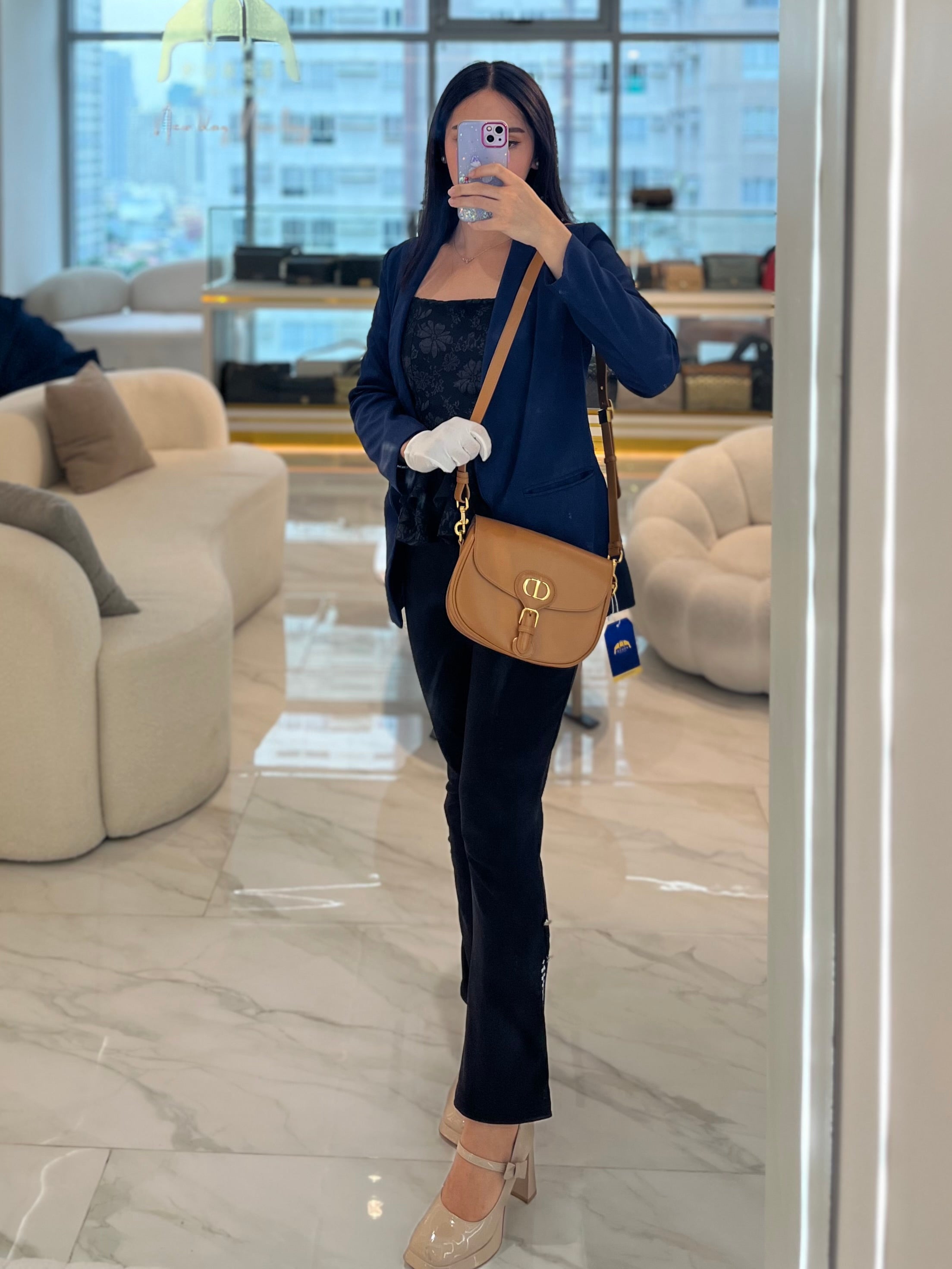 Bobby Medium in Tan Box Calfskin Leather | Purse Maison Luxury Bags Shop