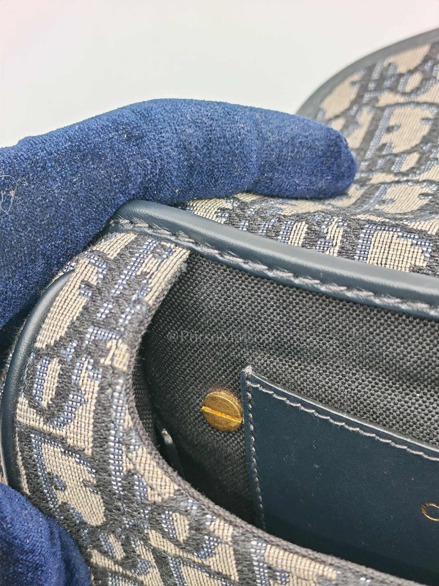 Bobby Mini Blue Oblique Jacquard Canvas | Purse Maison Luxury Bags Shop