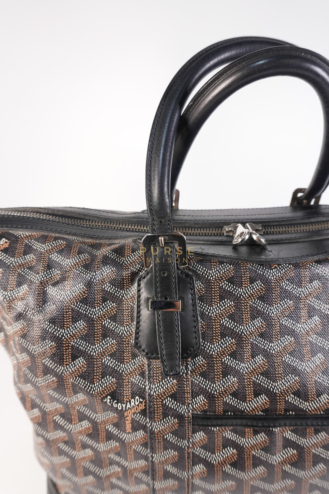 Boeing 30 Travel Bag Coated Canvas Black | Purse Maison Luxury Bags Shop