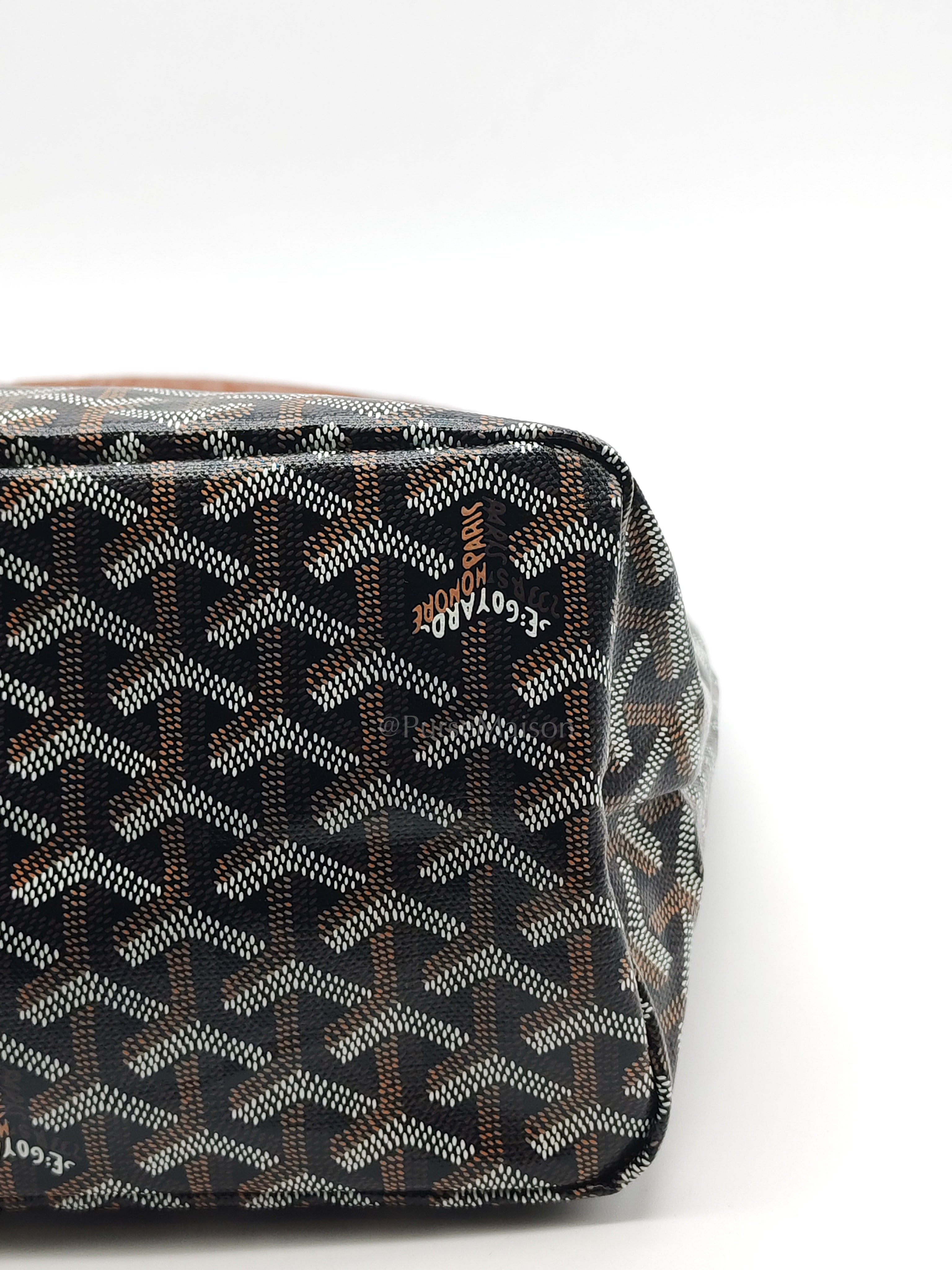 Boheme Hobo Bag PM in Black/Tan Goyardine Canvas | Purse Maison Luxury Bags Shop