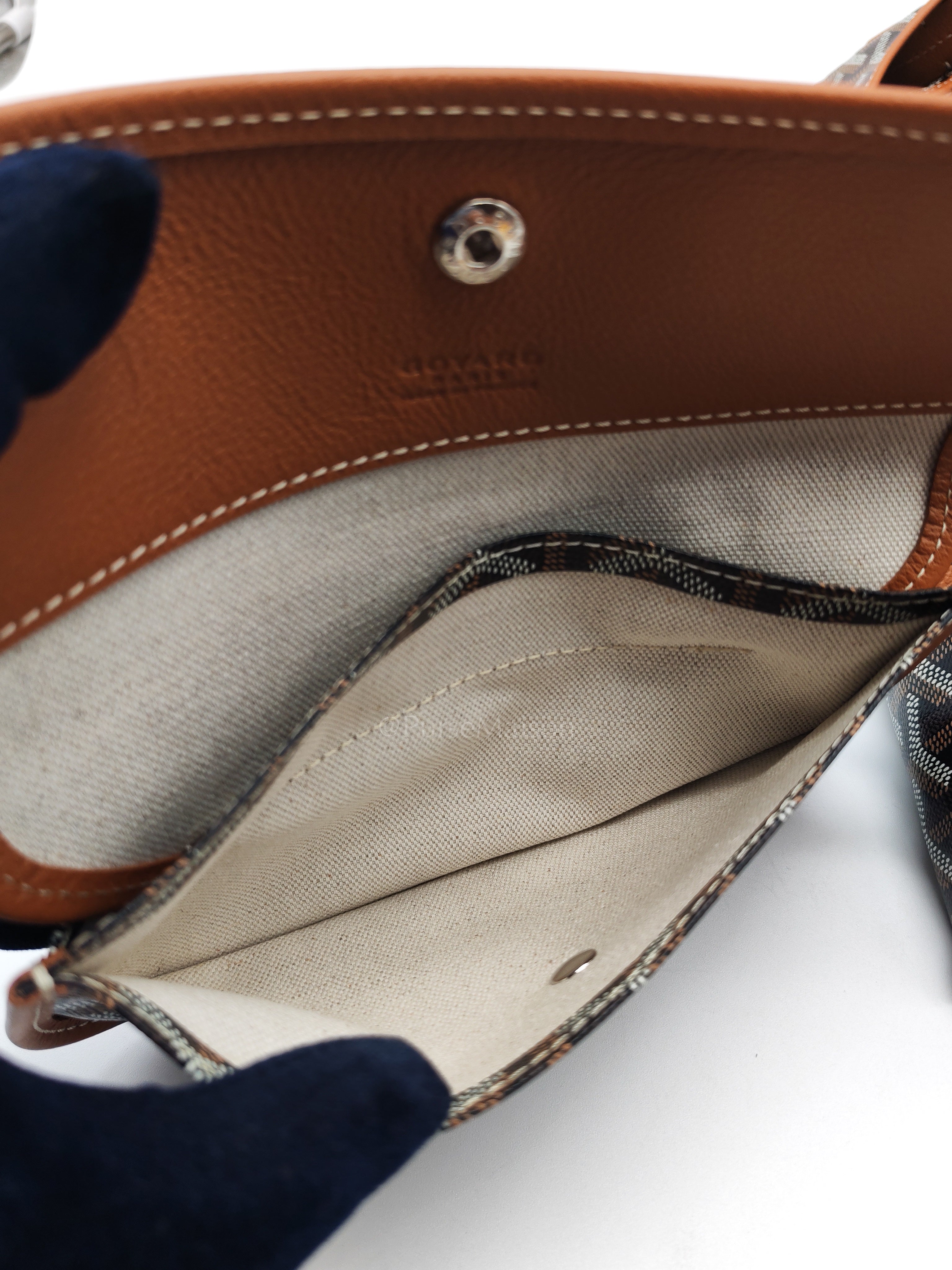 Boheme Hobo Bag PM in Black/Tan Goyardine Canvas | Purse Maison Luxury Bags Shop