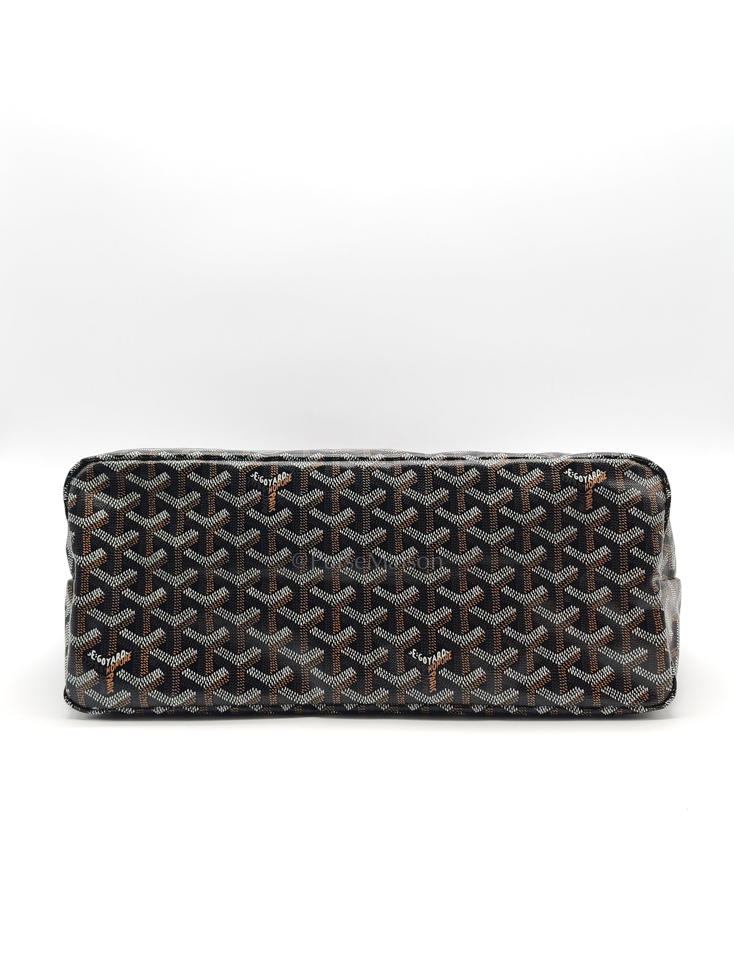 Boheme Hobo Bag PM in Black/Tan Goyardine Canvas | Purse Maison Luxury Bags Shop