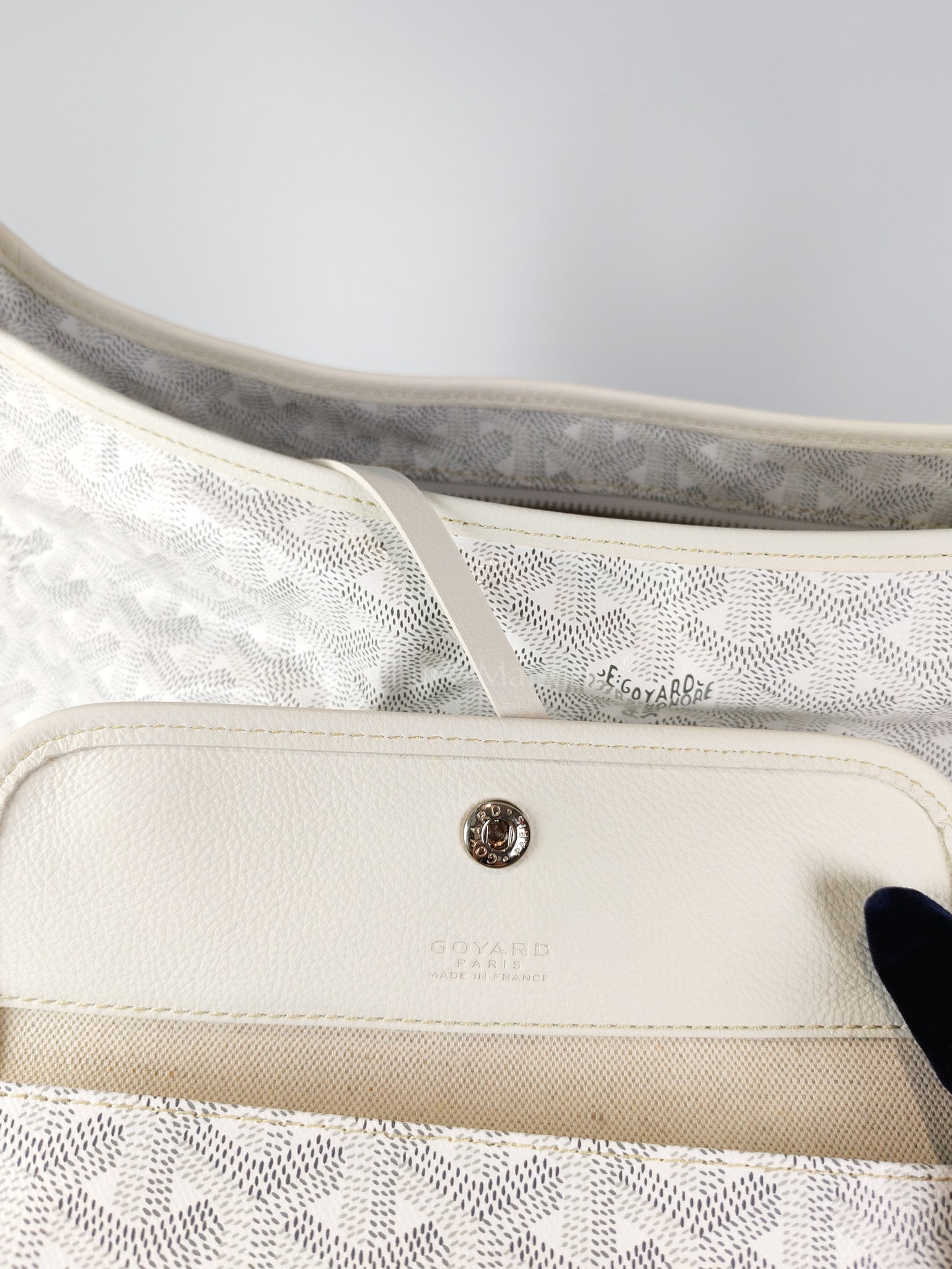 Boheme Hobo Bag PM in White Goyardine Canvas | Purse Maison Luxury Bags Shop