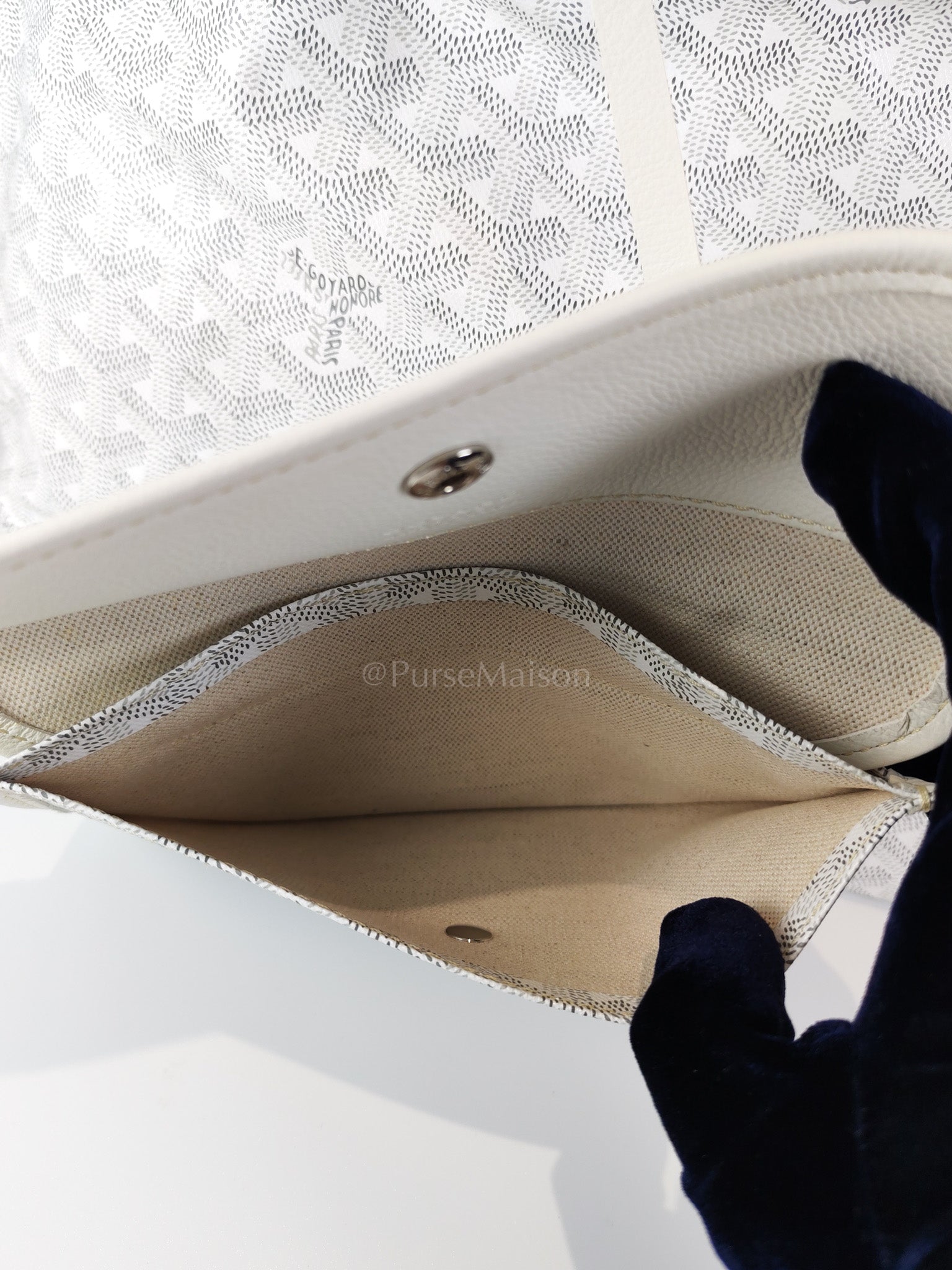 Boheme Hobo Bag PM in White Goyardine Canvas | Purse Maison Luxury Bags Shop