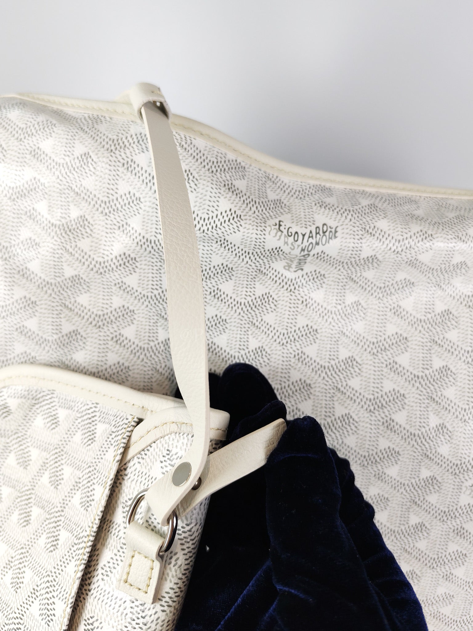 Boheme Hobo Bag PM in White Goyardine Canvas | Purse Maison Luxury Bags Shop