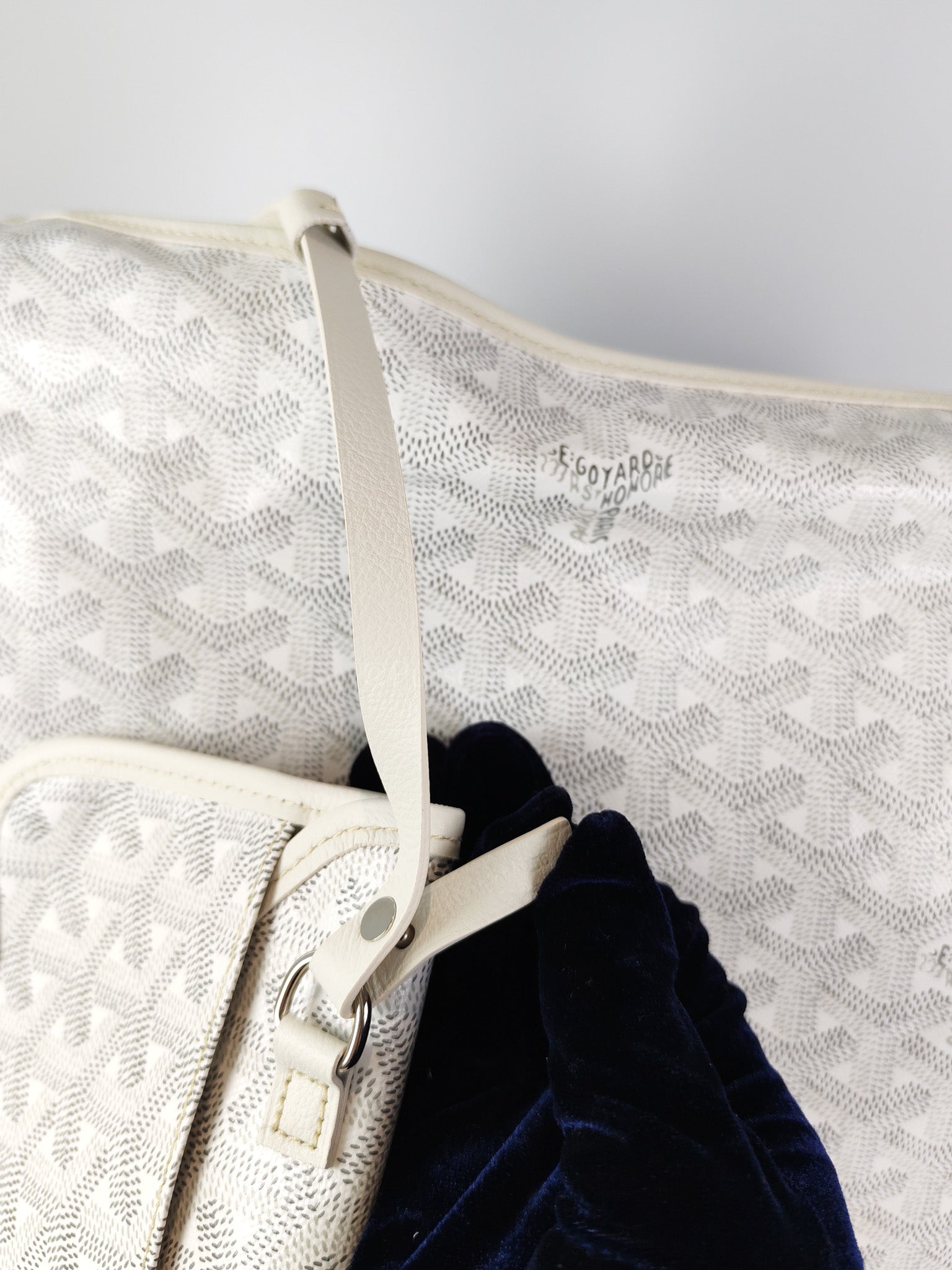 Boheme Hobo Bag PM in White Goyardine Canvas | Purse Maison Luxury Bags Shop