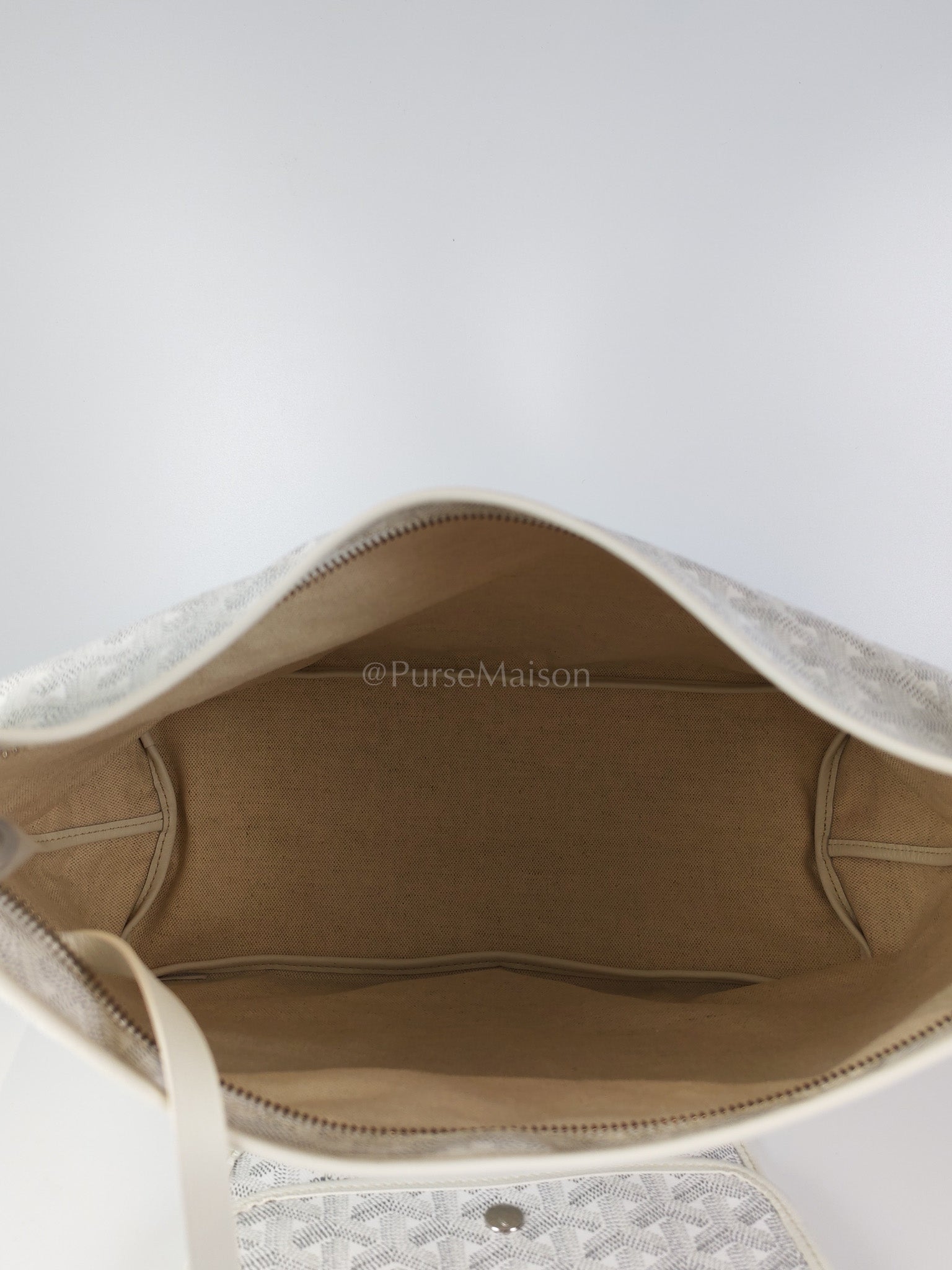 Boheme Hobo Bag PM in White Goyardine Canvas | Purse Maison Luxury Bags Shop