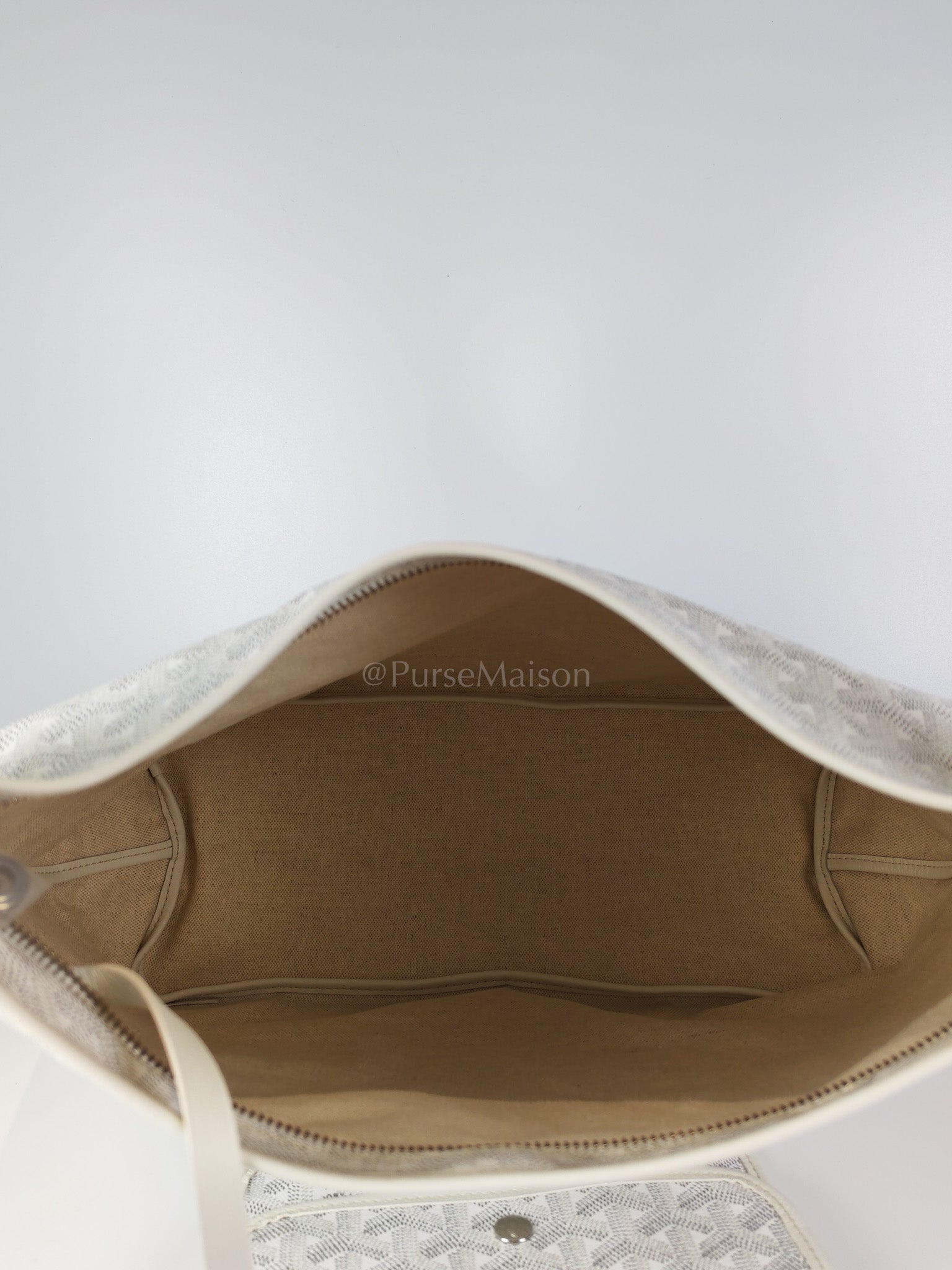 Boheme Hobo Bag PM in White Goyardine Canvas | Purse Maison Luxury Bags Shop