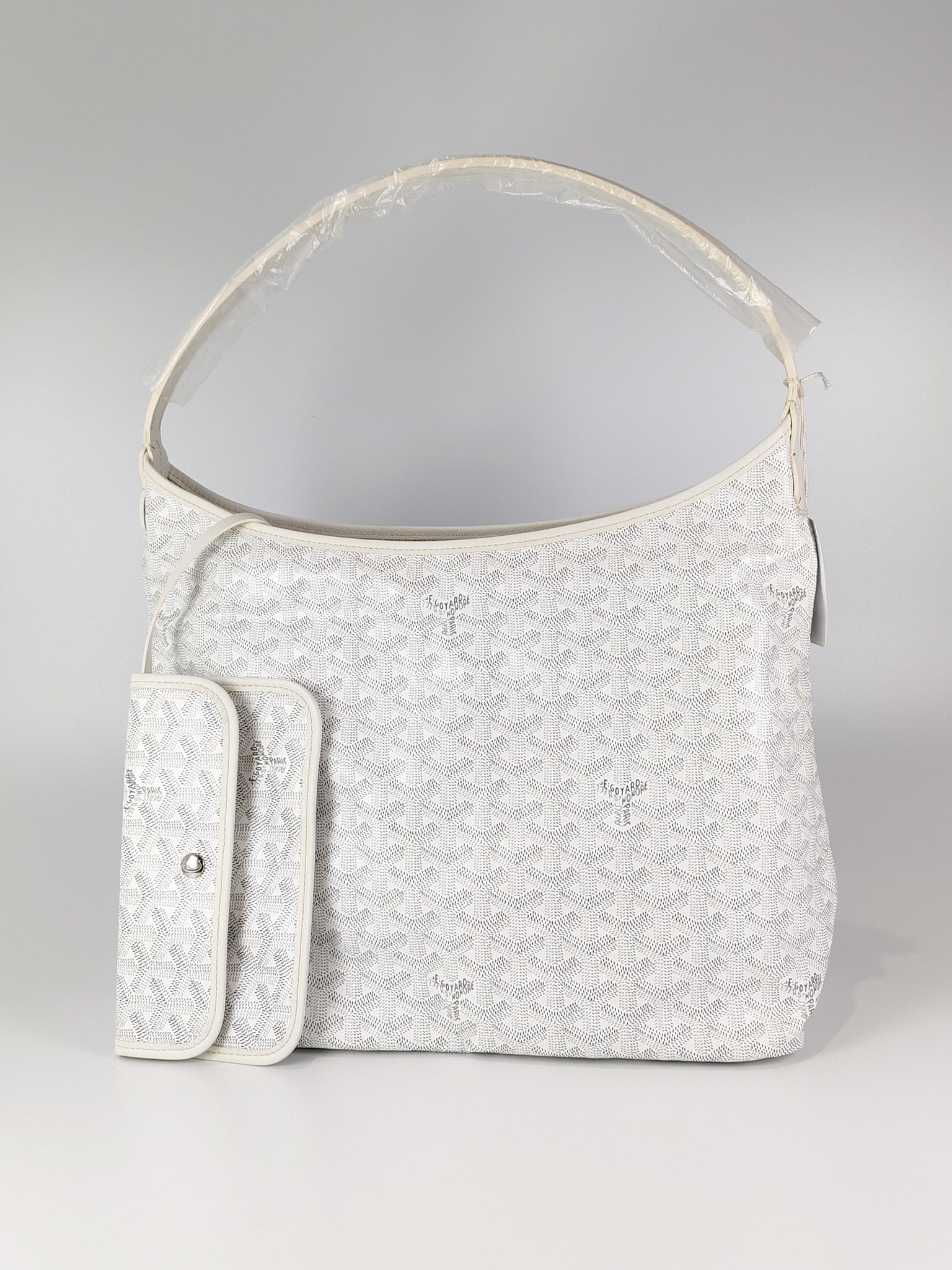 Boheme Hobo Bag PM in White Goyardine Canvas | Purse Maison Luxury Bags Shop