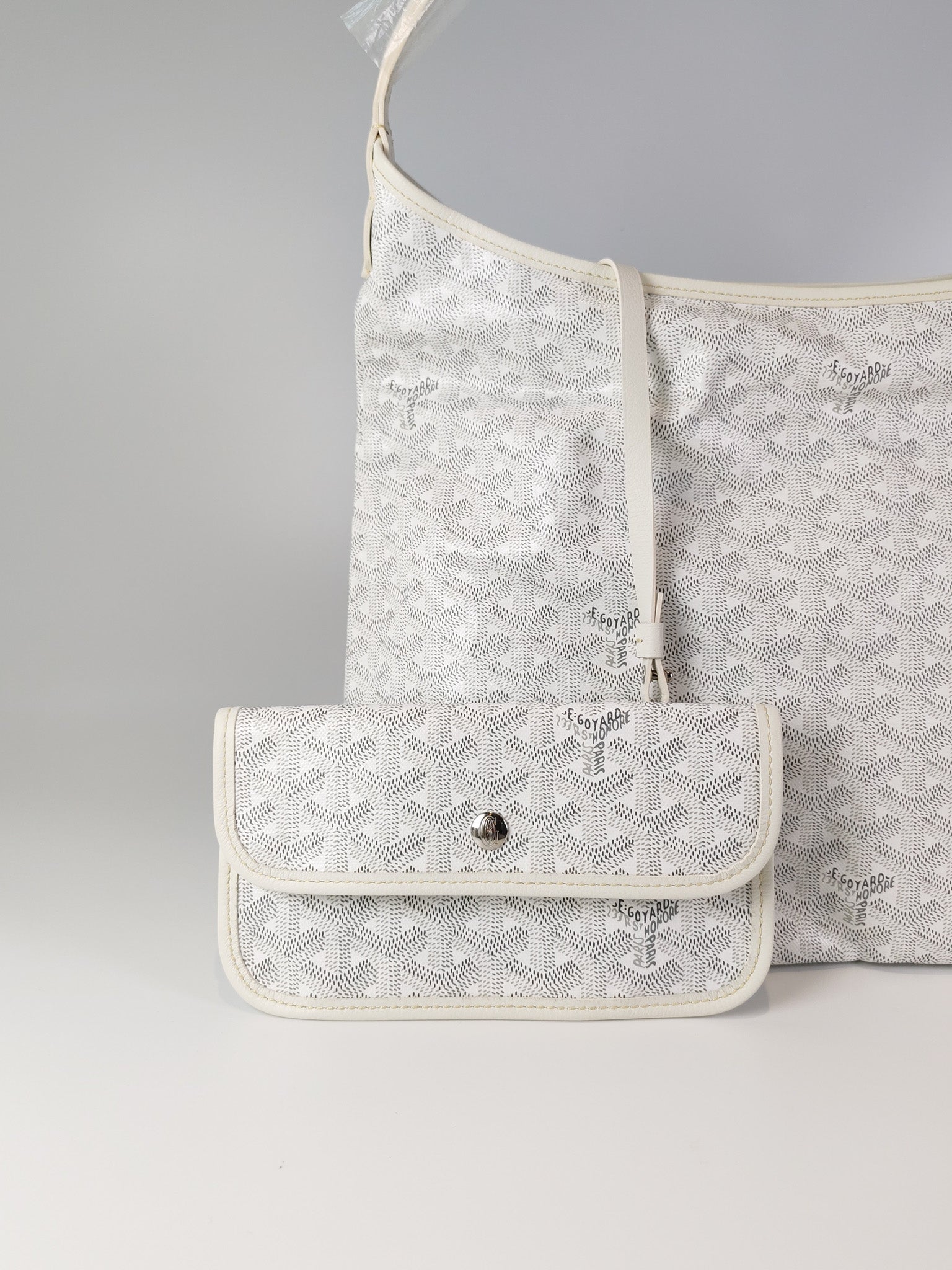 Boheme Hobo Bag PM in White Goyardine Canvas | Purse Maison Luxury Bags Shop