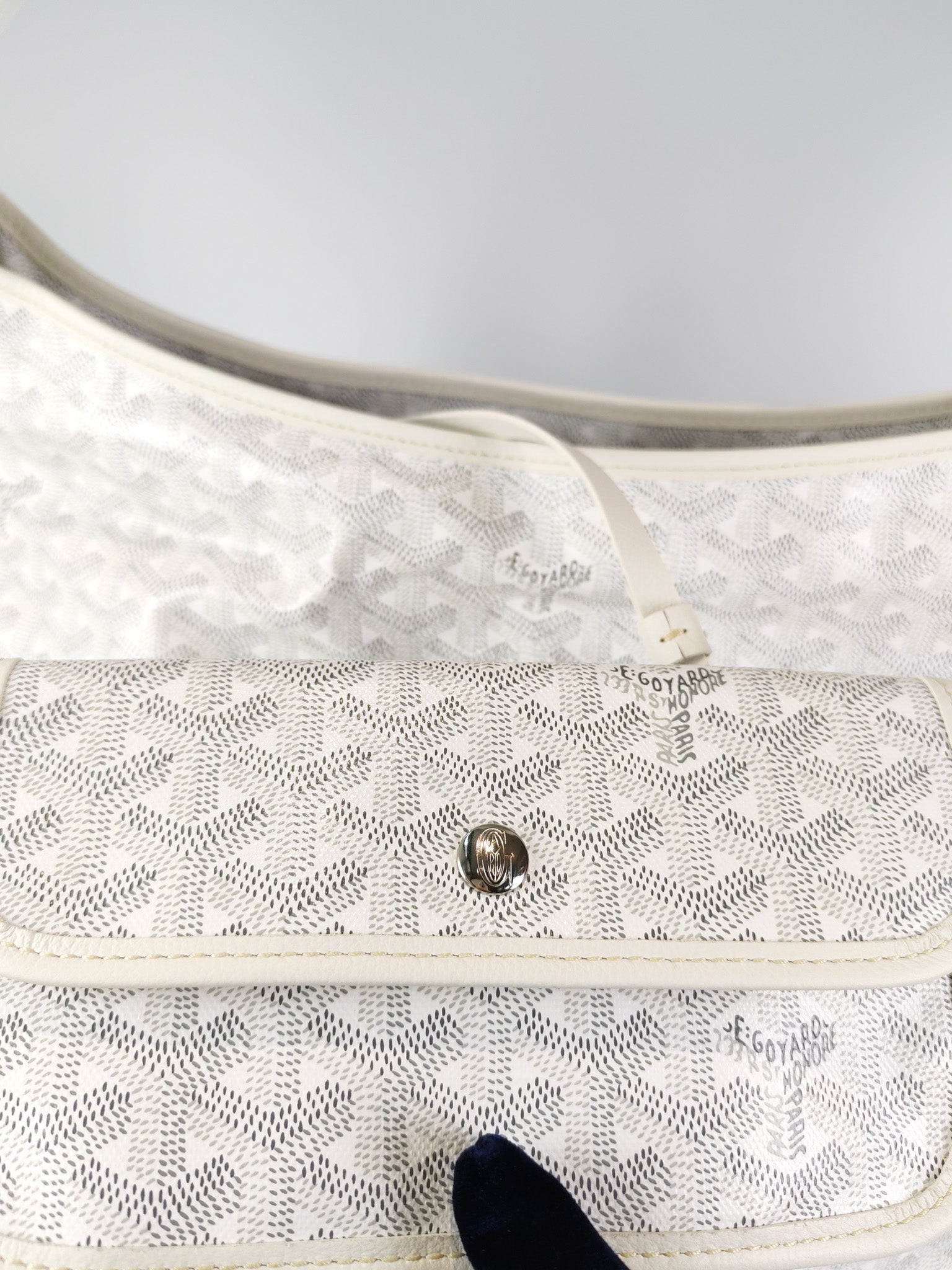 Boheme Hobo Bag PM in White Goyardine Canvas | Purse Maison Luxury Bags Shop