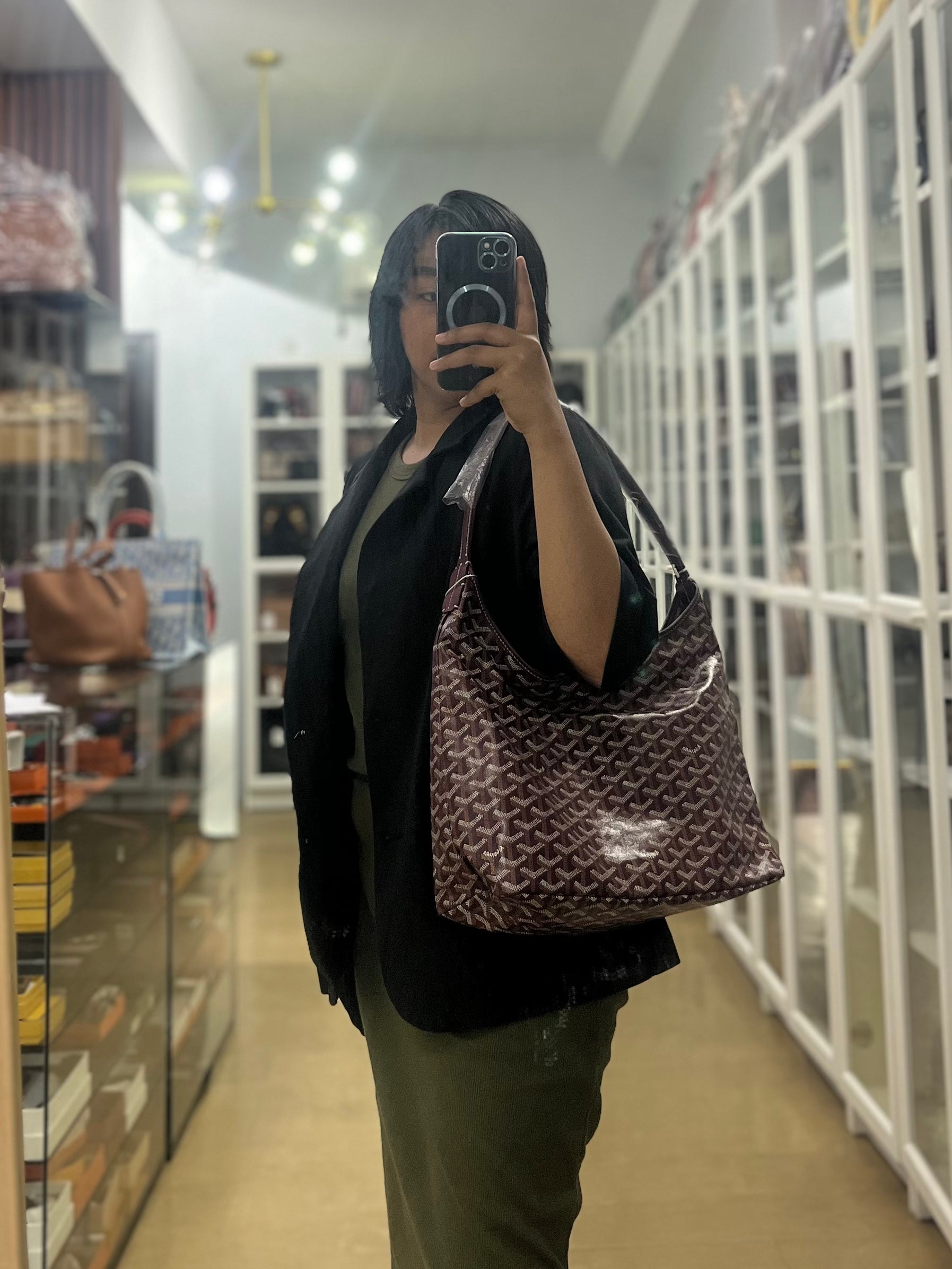 Boheme Hobo Bordeaux in Goyardine Canvas | Purse Maison Luxury Bags Shop