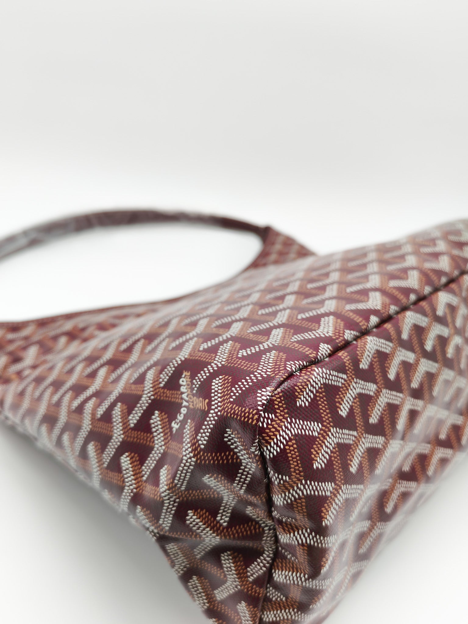 Boheme PM Burgundy in Goyardine Canvas Hobo Bag | Purse Maison Luxury Bags Shop