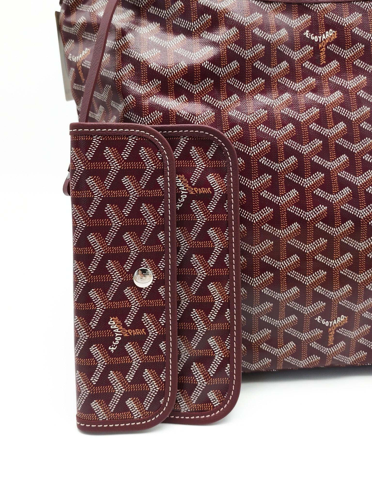 Boheme PM Burgundy in Goyardine Canvas Hobo Bag | Purse Maison Luxury Bags Shop