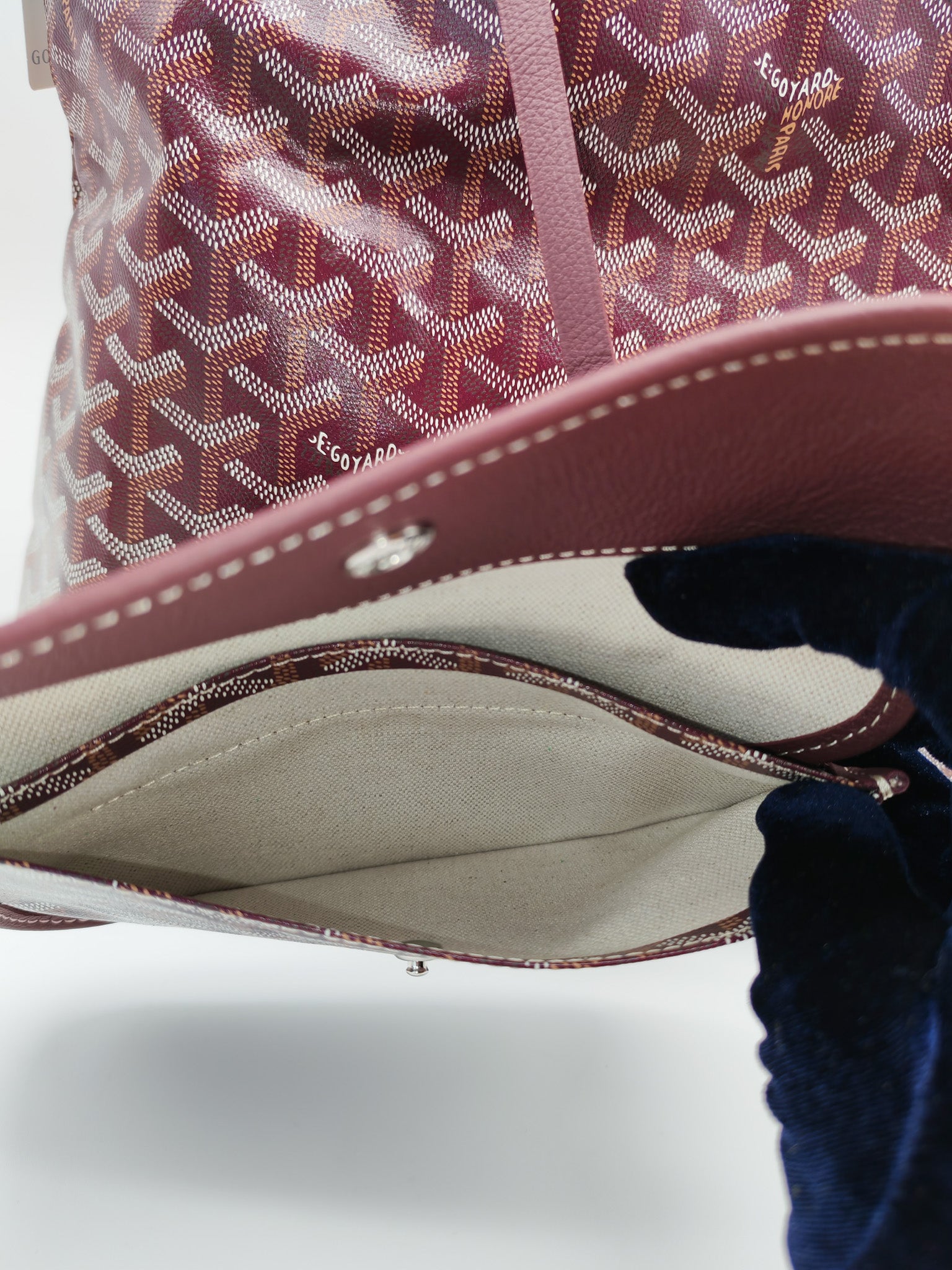 Boheme PM Burgundy in Goyardine Canvas Hobo Bag | Purse Maison Luxury Bags Shop