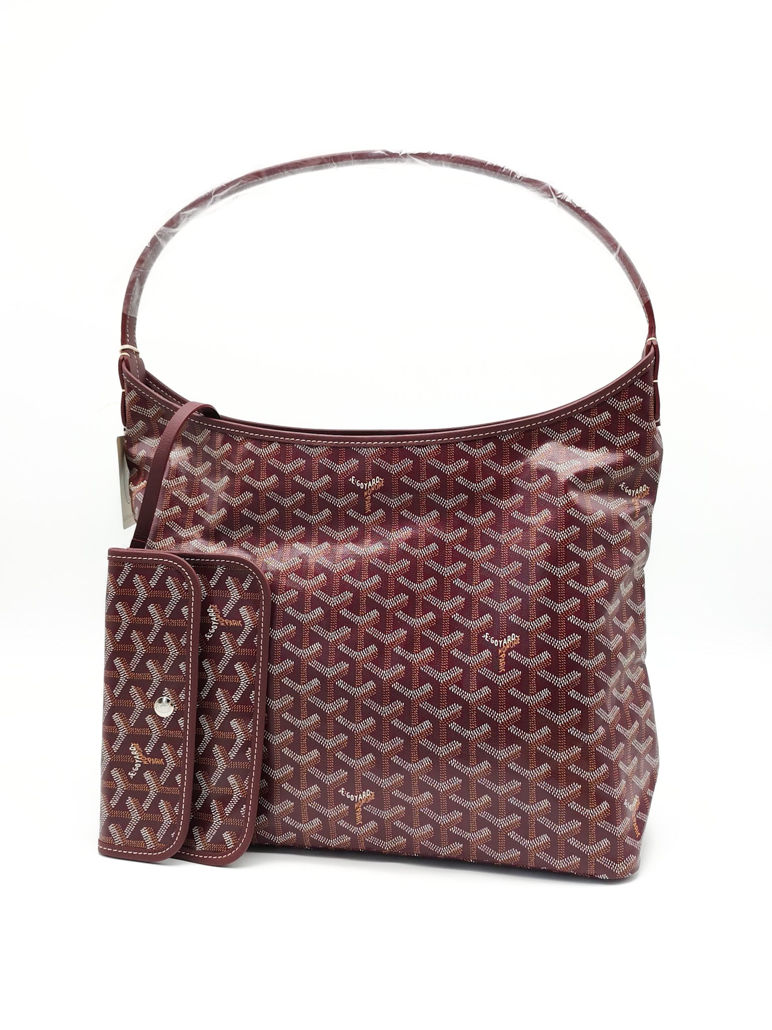 Boheme PM Burgundy in Goyardine Canvas Hobo Bag | Purse Maison Luxury Bags Shop