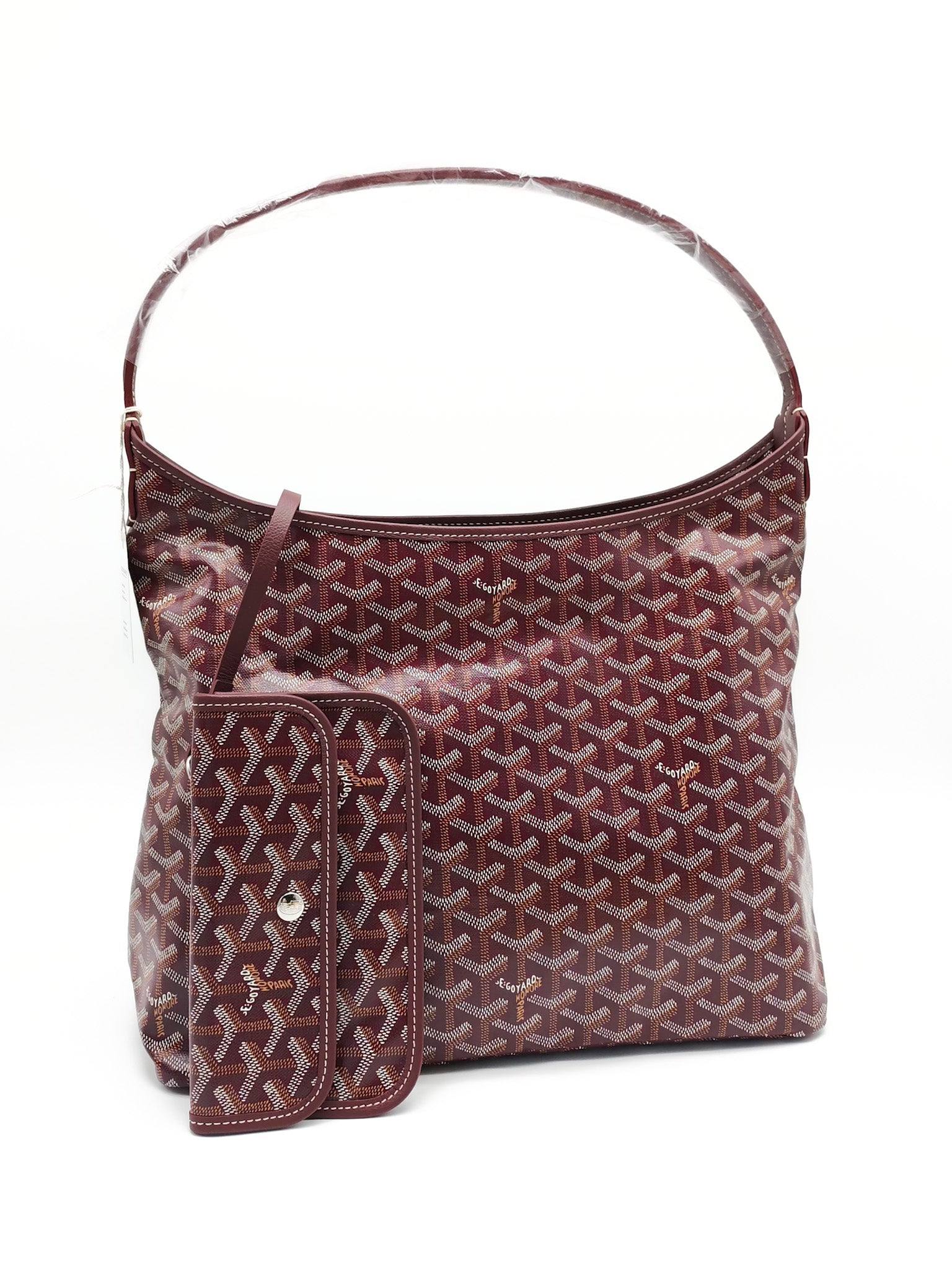 Boheme PM Burgundy in Goyardine Canvas Hobo Bag | Purse Maison Luxury Bags Shop