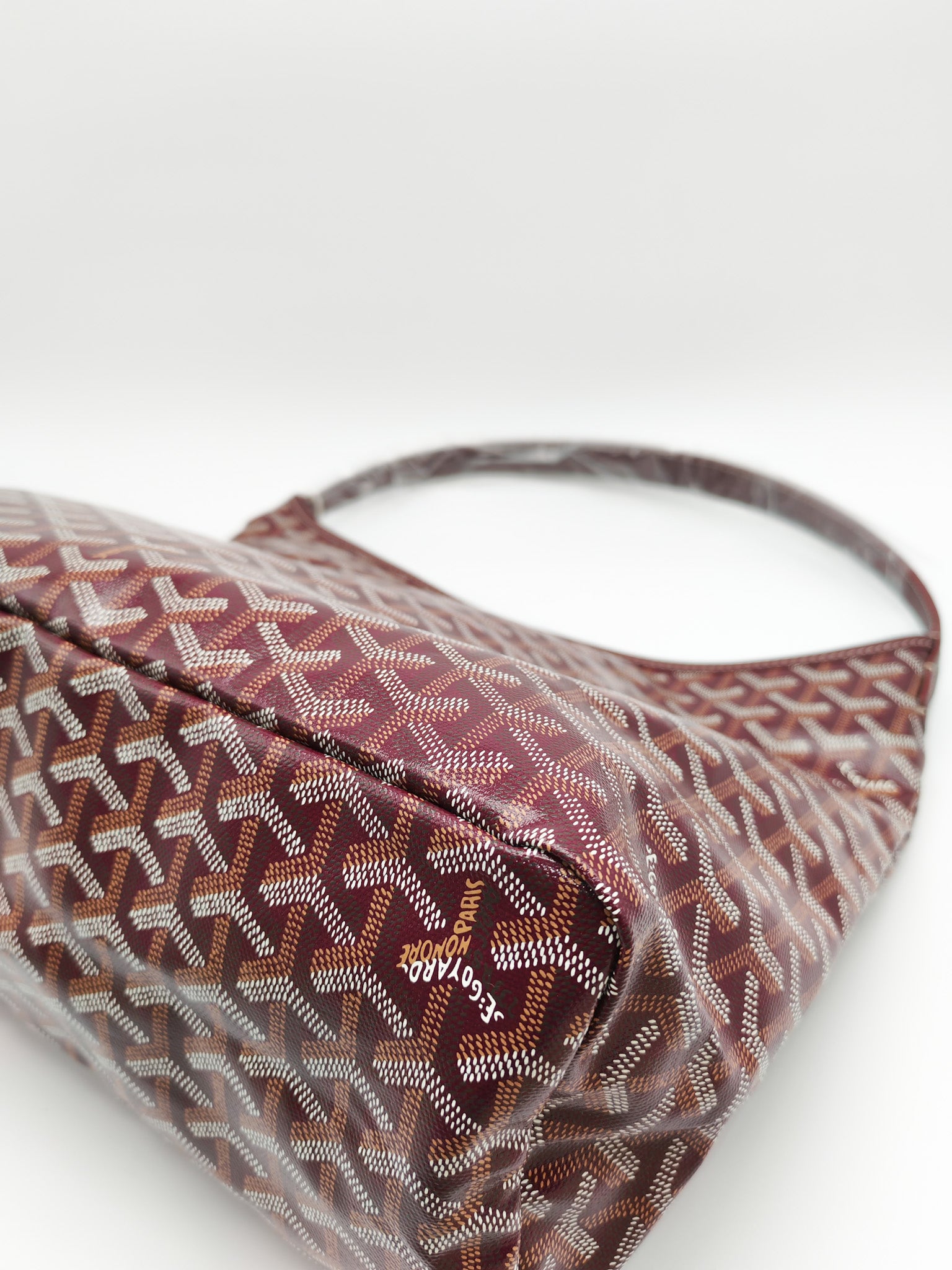 Boheme PM Burgundy in Goyardine Canvas Hobo Bag | Purse Maison Luxury Bags Shop