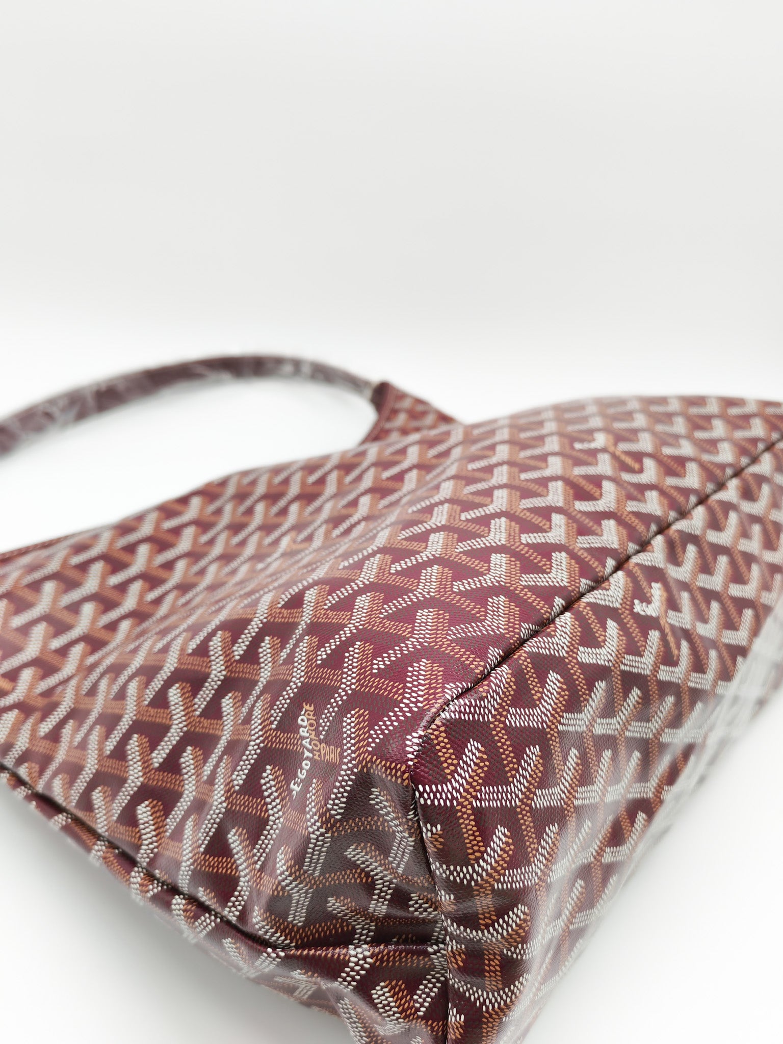 Boheme PM Burgundy in Goyardine Canvas Hobo Bag | Purse Maison Luxury Bags Shop