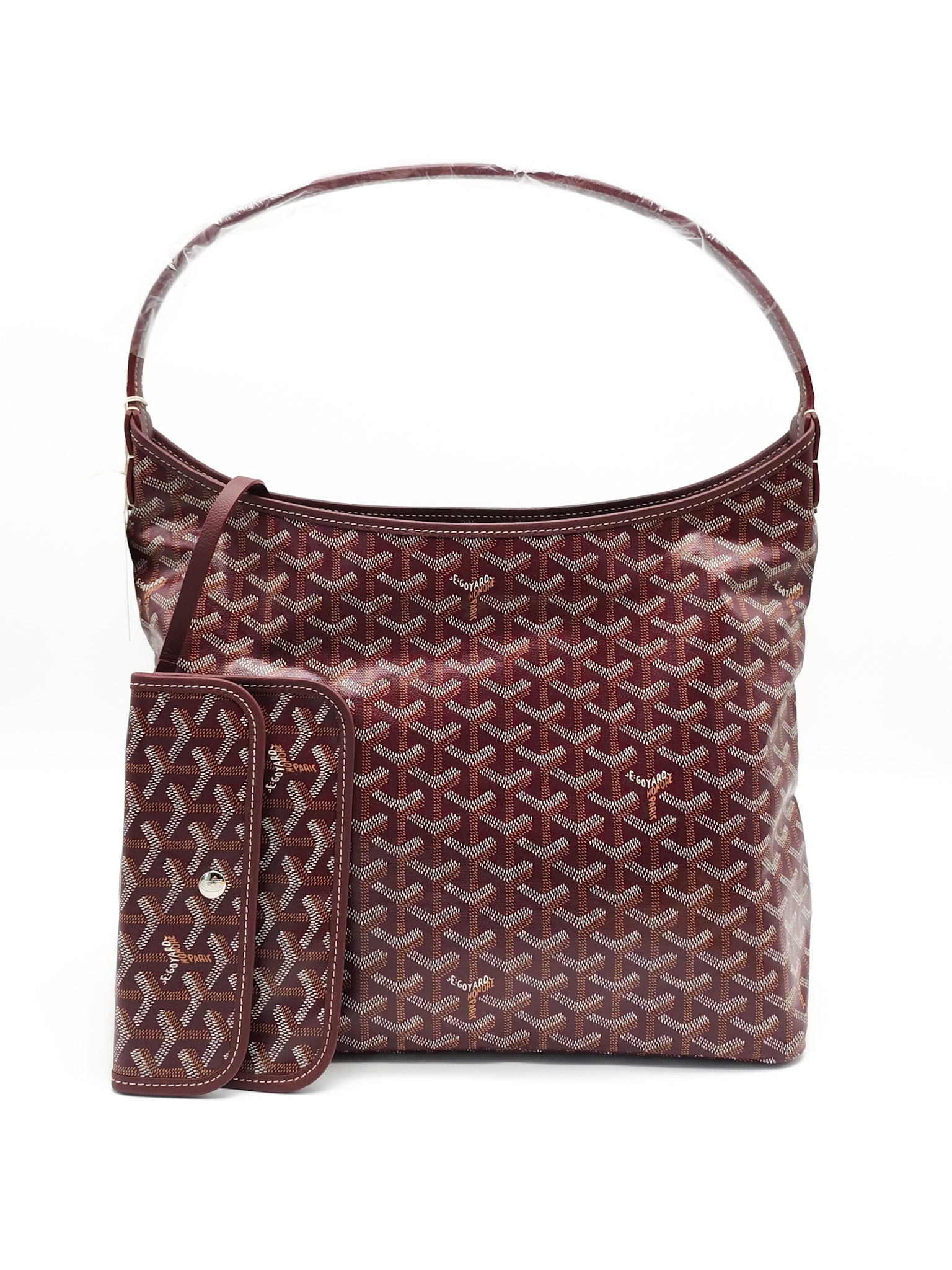 Boheme PM Burgundy in Goyardine Canvas Hobo Bag | Purse Maison Luxury Bags Shop