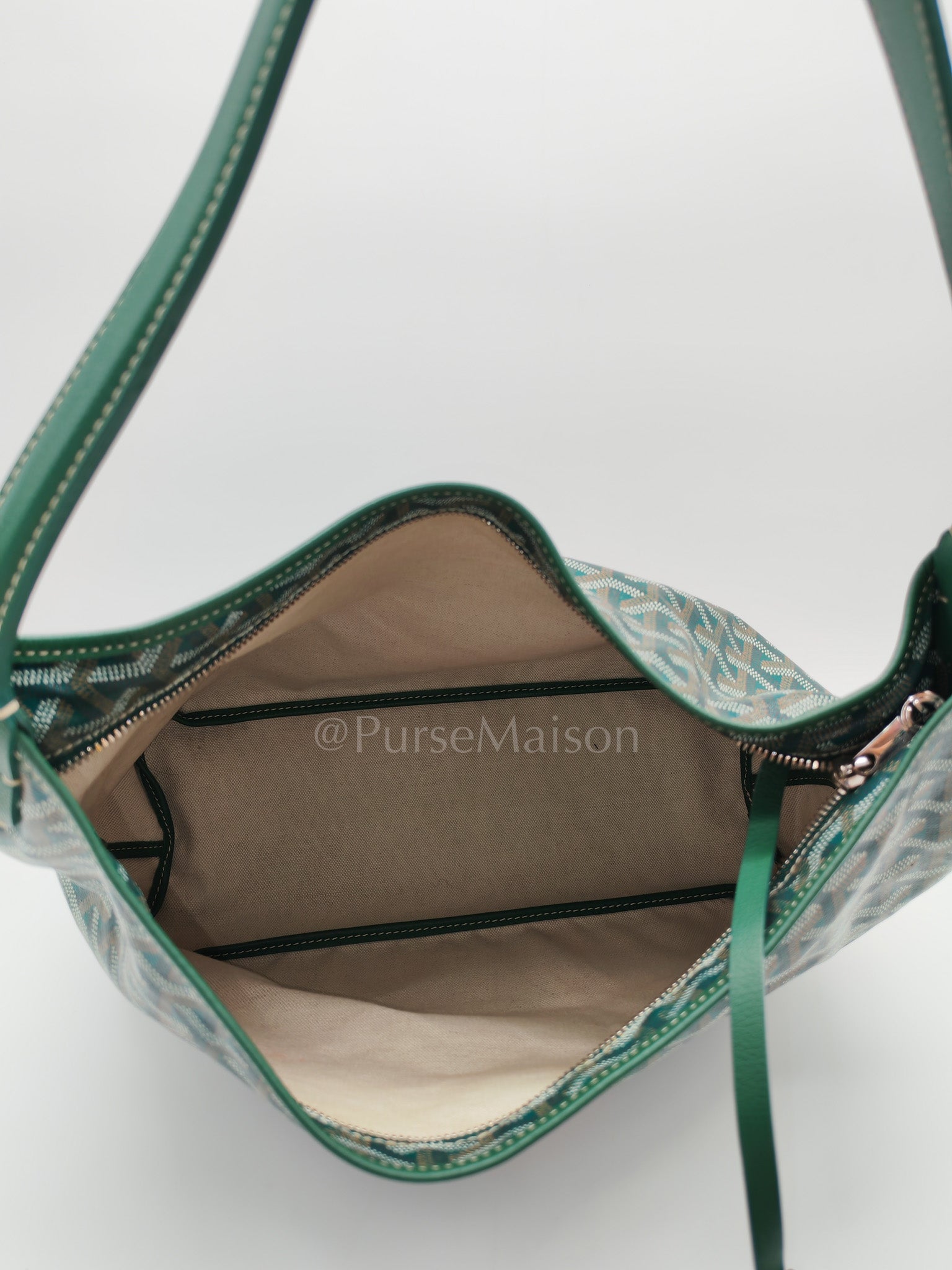 Boheme Hobo Bag PM in Green Coeur Goyardine Coated Canvas