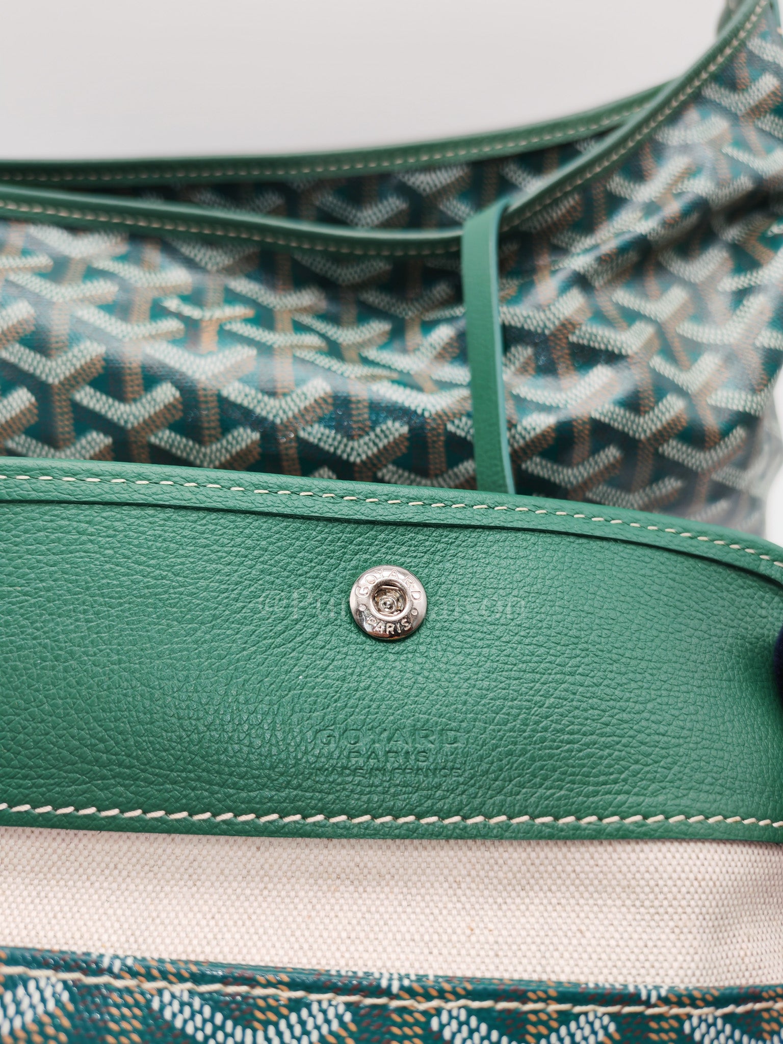 Boheme Hobo Bag PM in Green Coeur Goyardine Coated Canvas