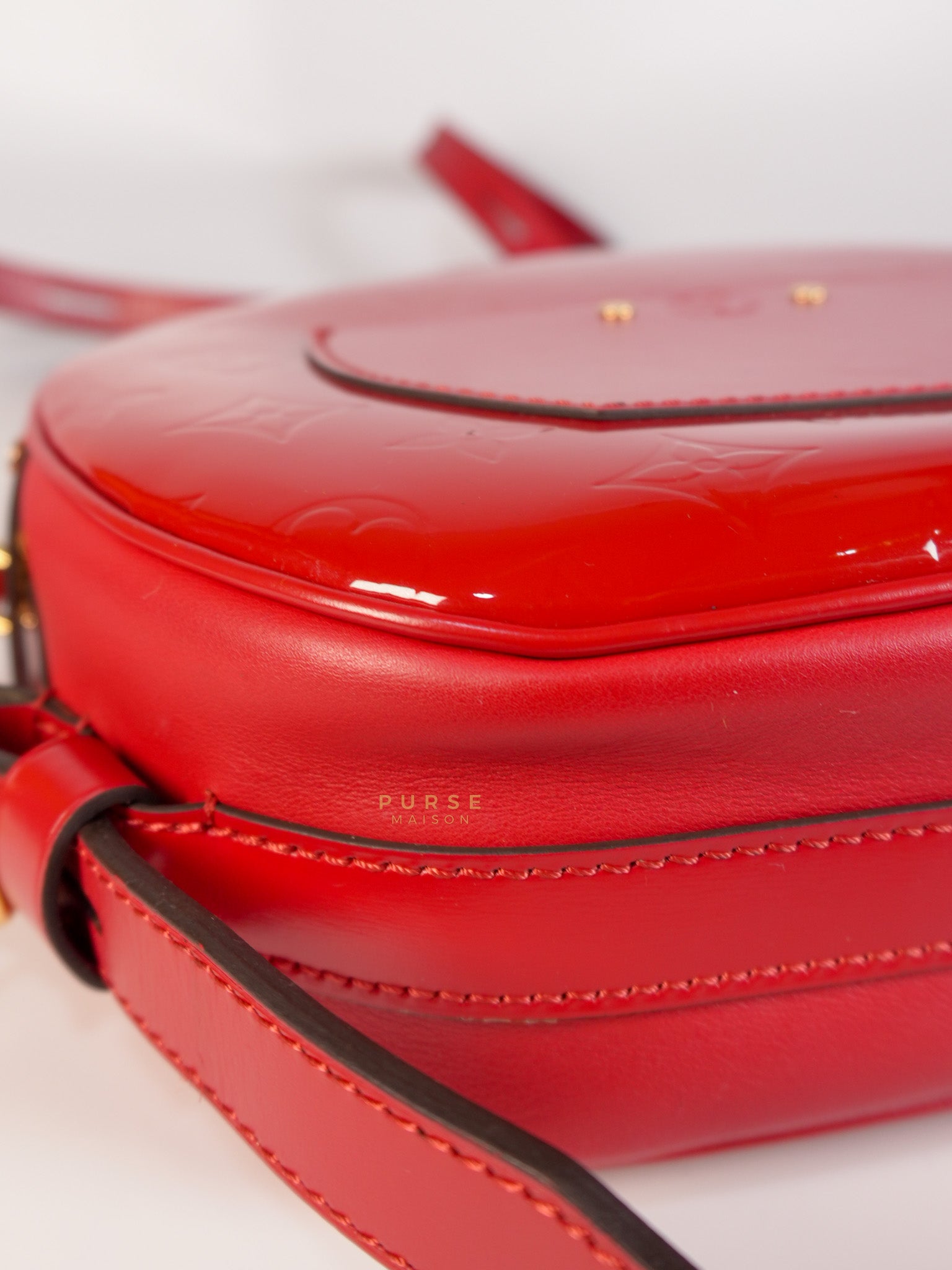 Boite Chapeau Souple MM in Vernis Rouge (Date Code: PL1189) | Purse Maison Luxury Bags Shop