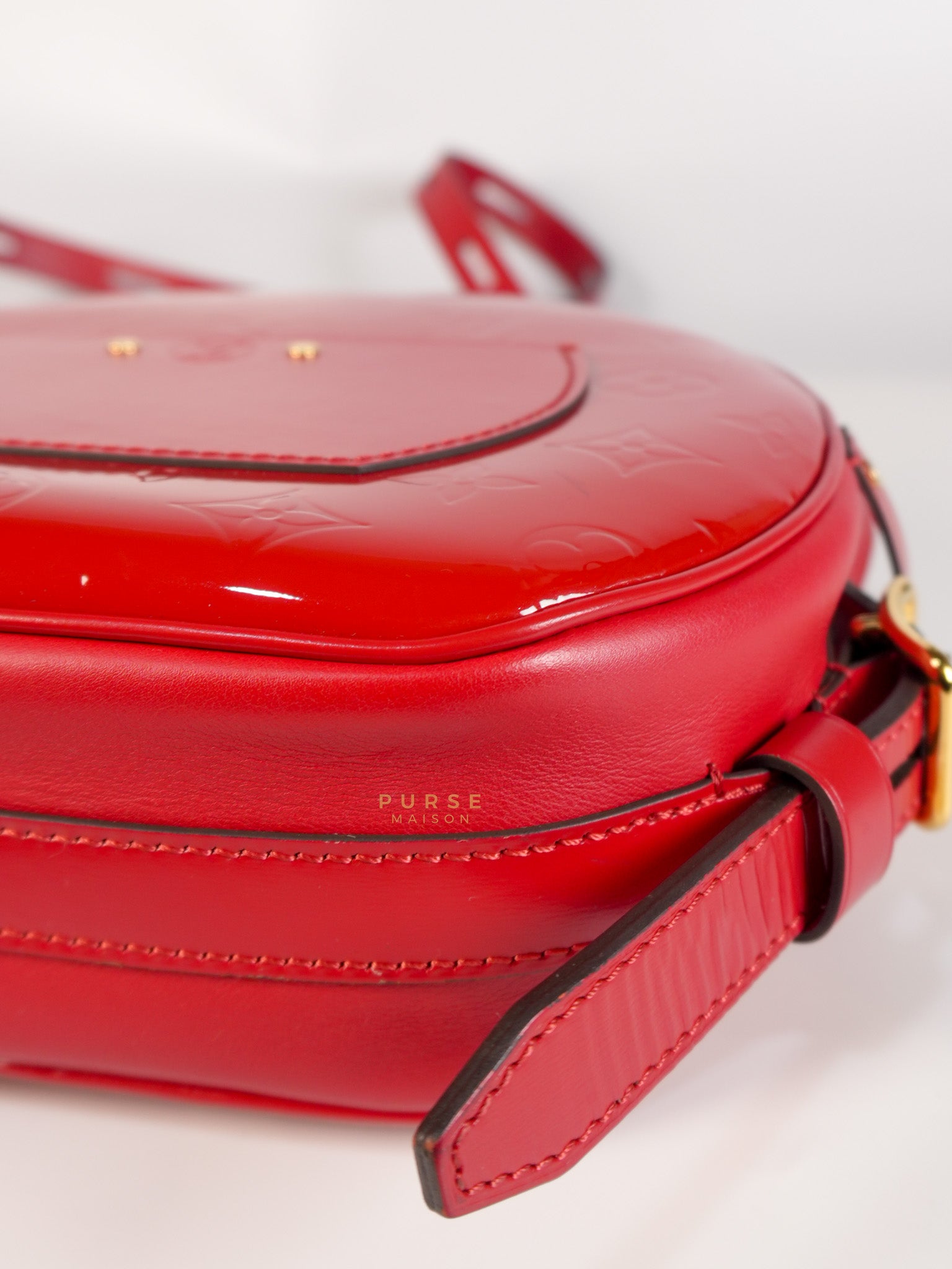 Boite Chapeau Souple MM in Vernis Rouge (Date Code: PL1189) | Purse Maison Luxury Bags Shop