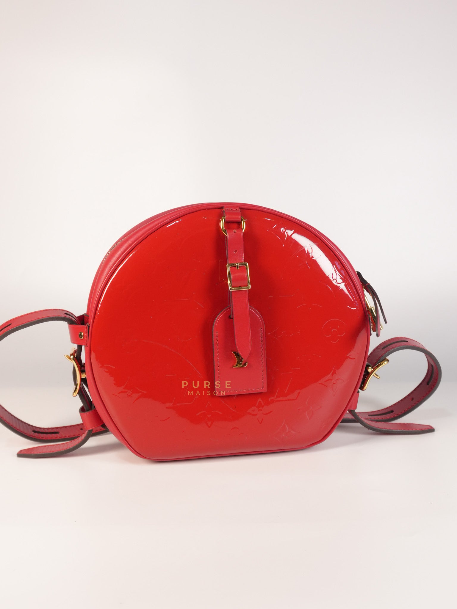 Boite Chapeau Souple MM in Vernis Rouge (Date Code: PL1189) | Purse Maison Luxury Bags Shop