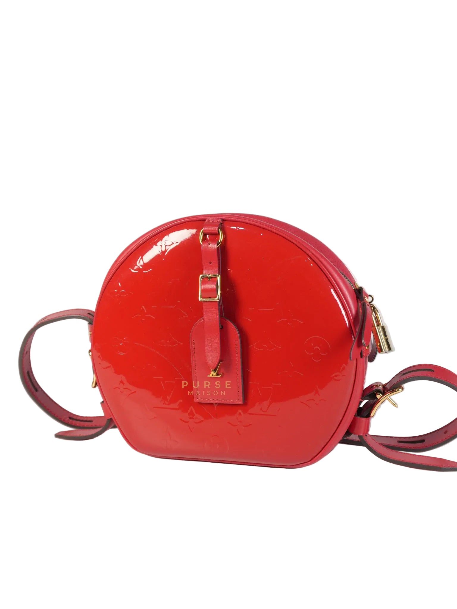Boite Chapeau Souple MM in Vernis Rouge (Date Code: PL1189) | Purse Maison Luxury Bags Shop