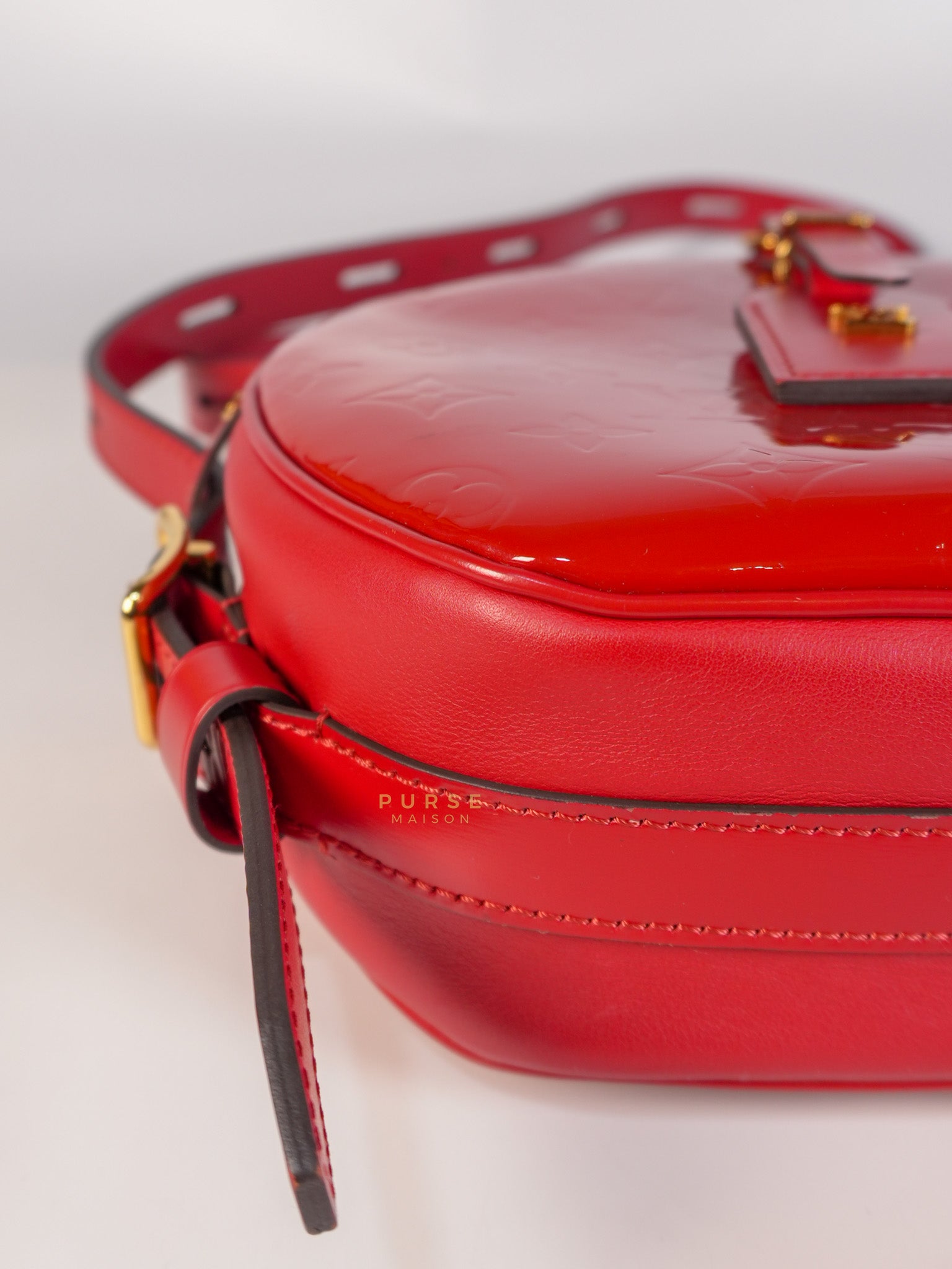 Boite Chapeau Souple MM in Vernis Rouge (Date Code: PL1189) | Purse Maison Luxury Bags Shop