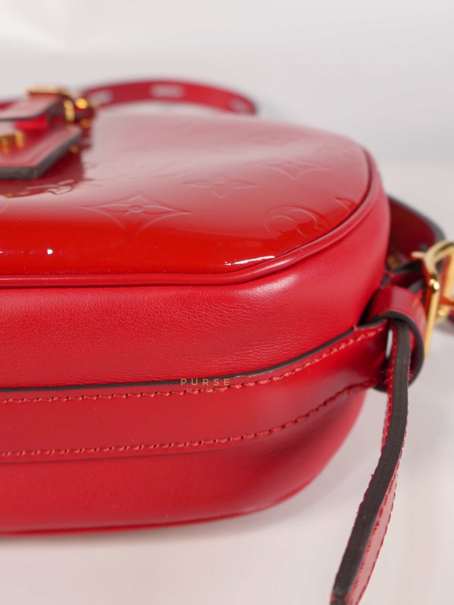 Boite Chapeau Souple MM in Vernis Rouge (Date Code: PL1189) | Purse Maison Luxury Bags Shop