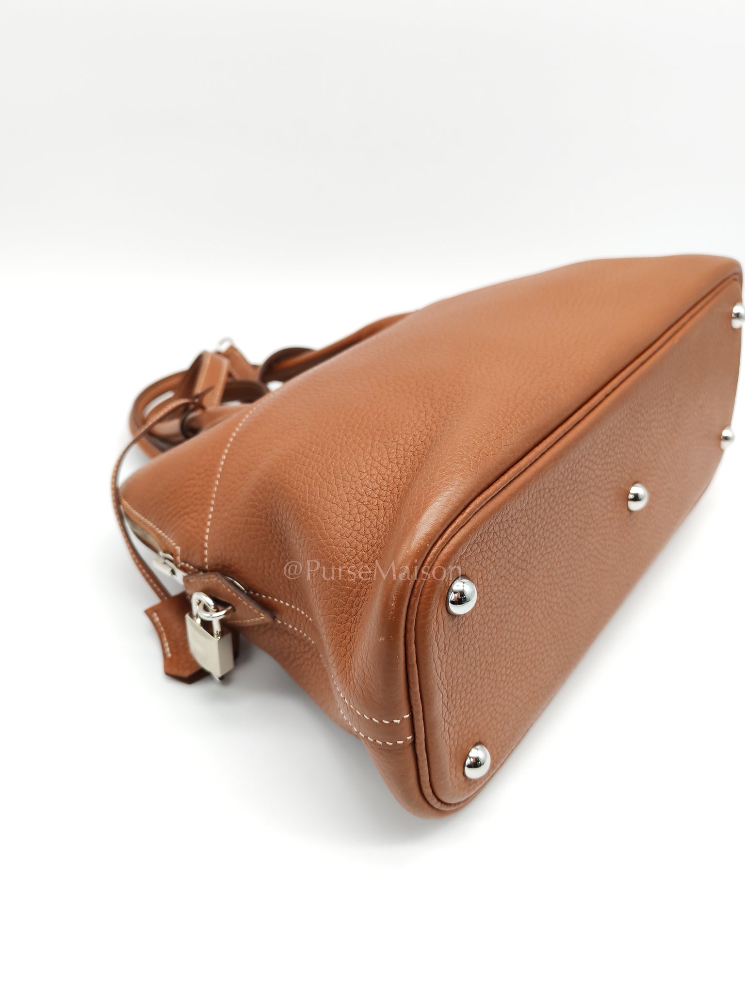 Bolide 31 Gold Taurillon Clemence Leather in Palladium Hardware Stamp C(2018) | Purse Maison Luxury Bags Shop