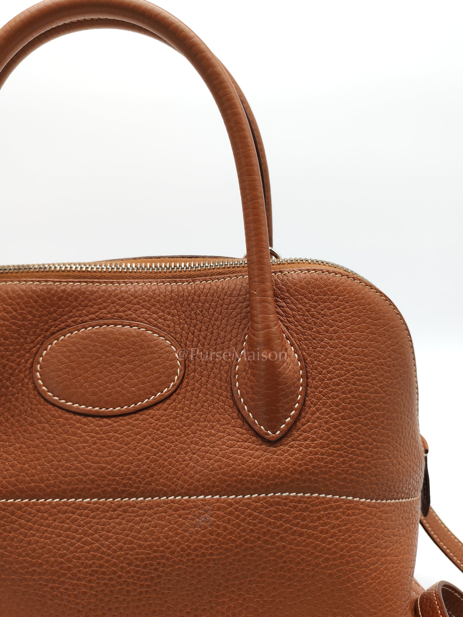 Bolide 31 Gold Taurillon Clemence Leather in Palladium Hardware Stamp C(2018) | Purse Maison Luxury Bags Shop