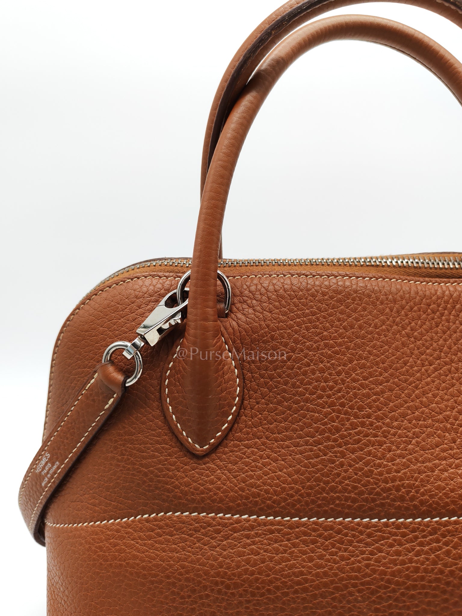 Bolide 31 Gold Taurillon Clemence Leather in Palladium Hardware Stamp C(2018) | Purse Maison Luxury Bags Shop