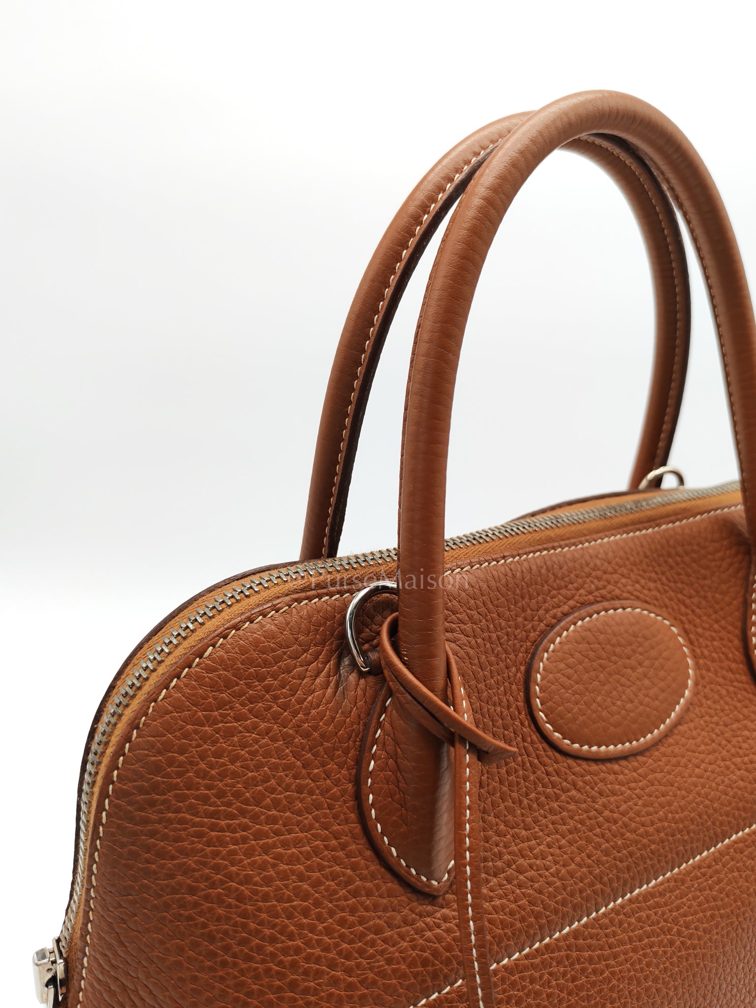 Bolide 31 Gold Taurillon Clemence Leather in Palladium Hardware Stamp C(2018) | Purse Maison Luxury Bags Shop
