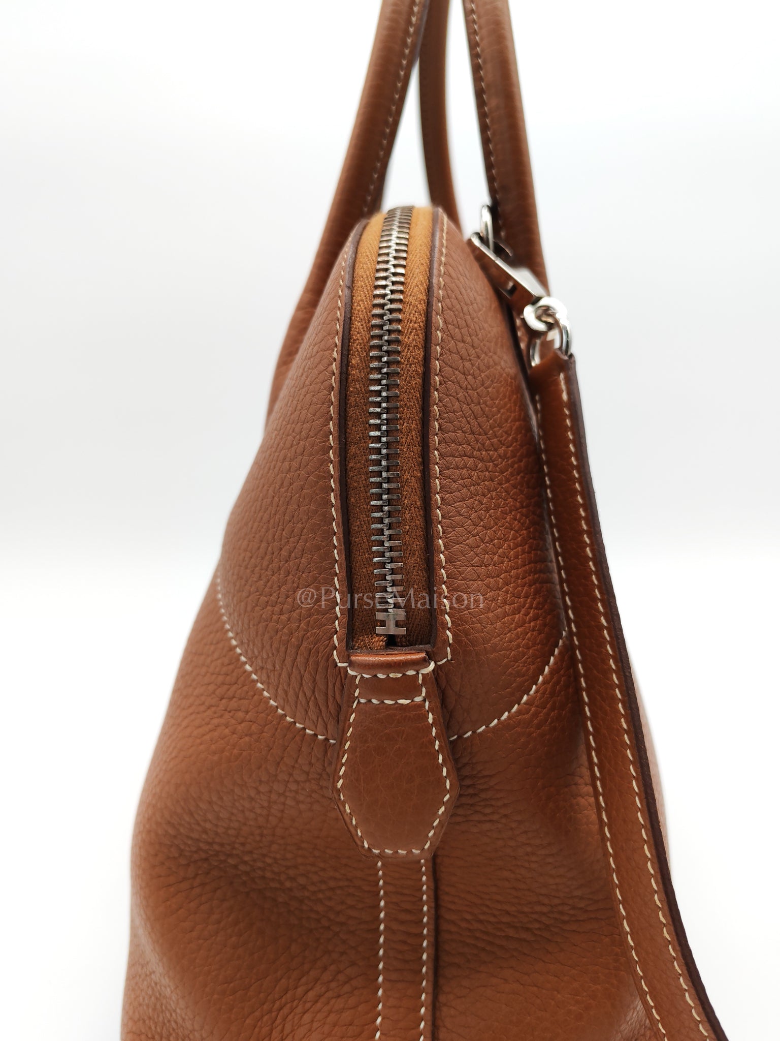 Bolide 31 Gold Taurillon Clemence Leather in Palladium Hardware Stamp C(2018) | Purse Maison Luxury Bags Shop