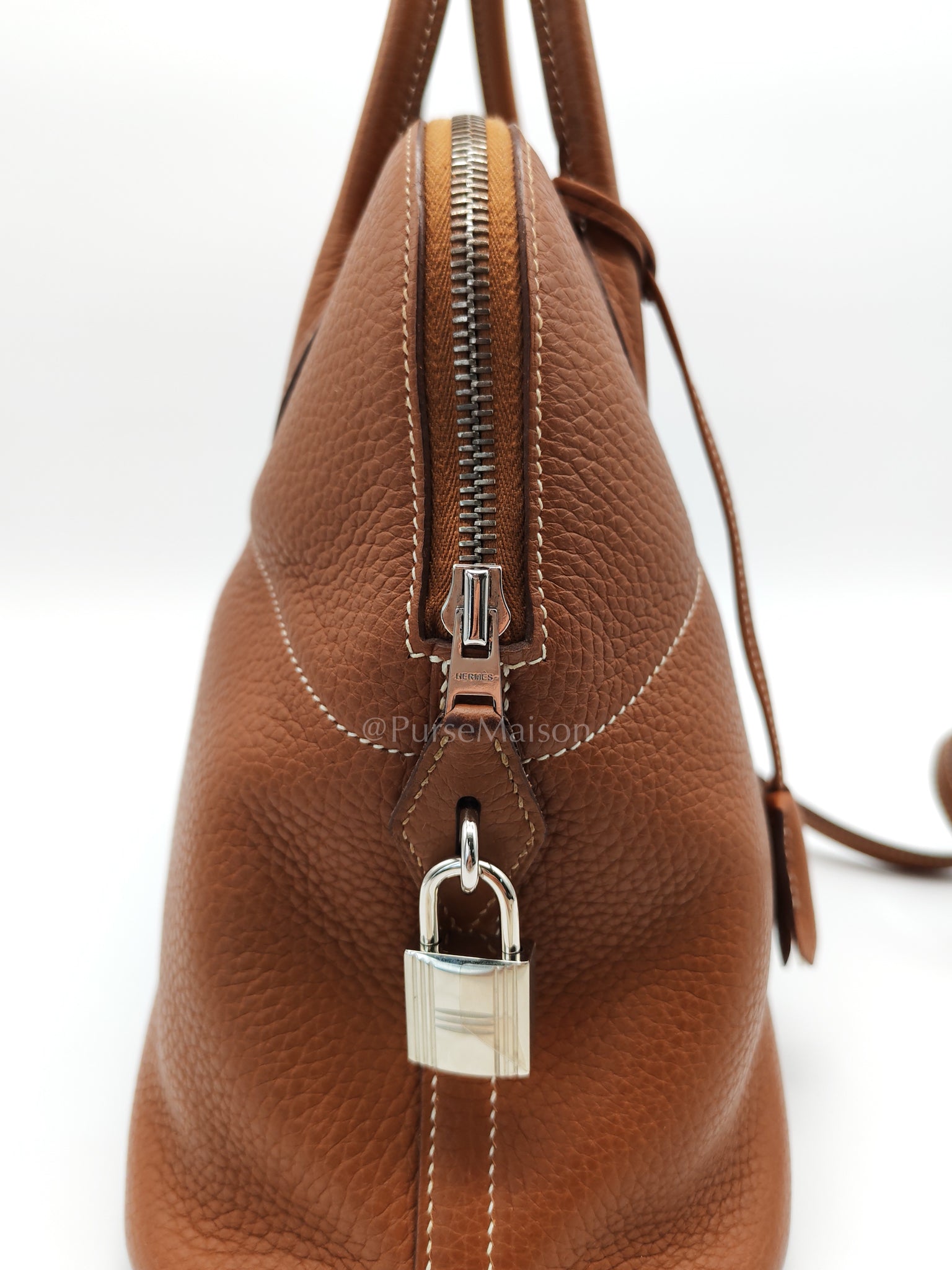 Bolide 31 Gold Taurillon Clemence Leather in Palladium Hardware Stamp C(2018) | Purse Maison Luxury Bags Shop