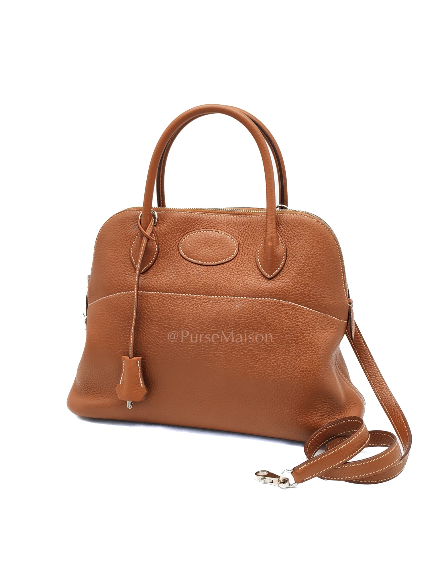 Bolide 31 Gold Taurillon Clemence Leather in Palladium Hardware Stamp C(2018) | Purse Maison Luxury Bags Shop