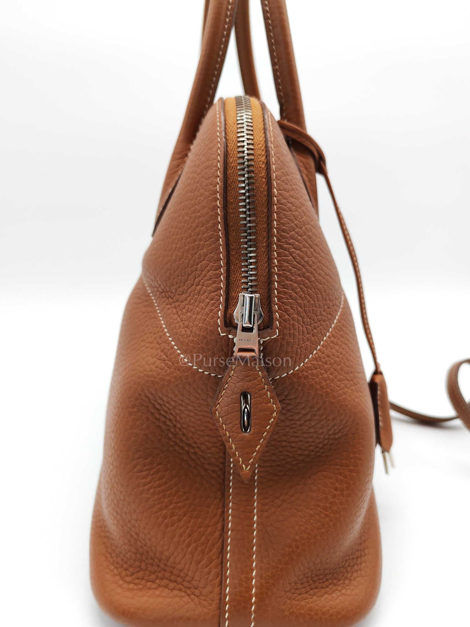 Bolide 31 Gold Taurillon Clemence Leather in Palladium Hardware Stamp C(2018) | Purse Maison Luxury Bags Shop