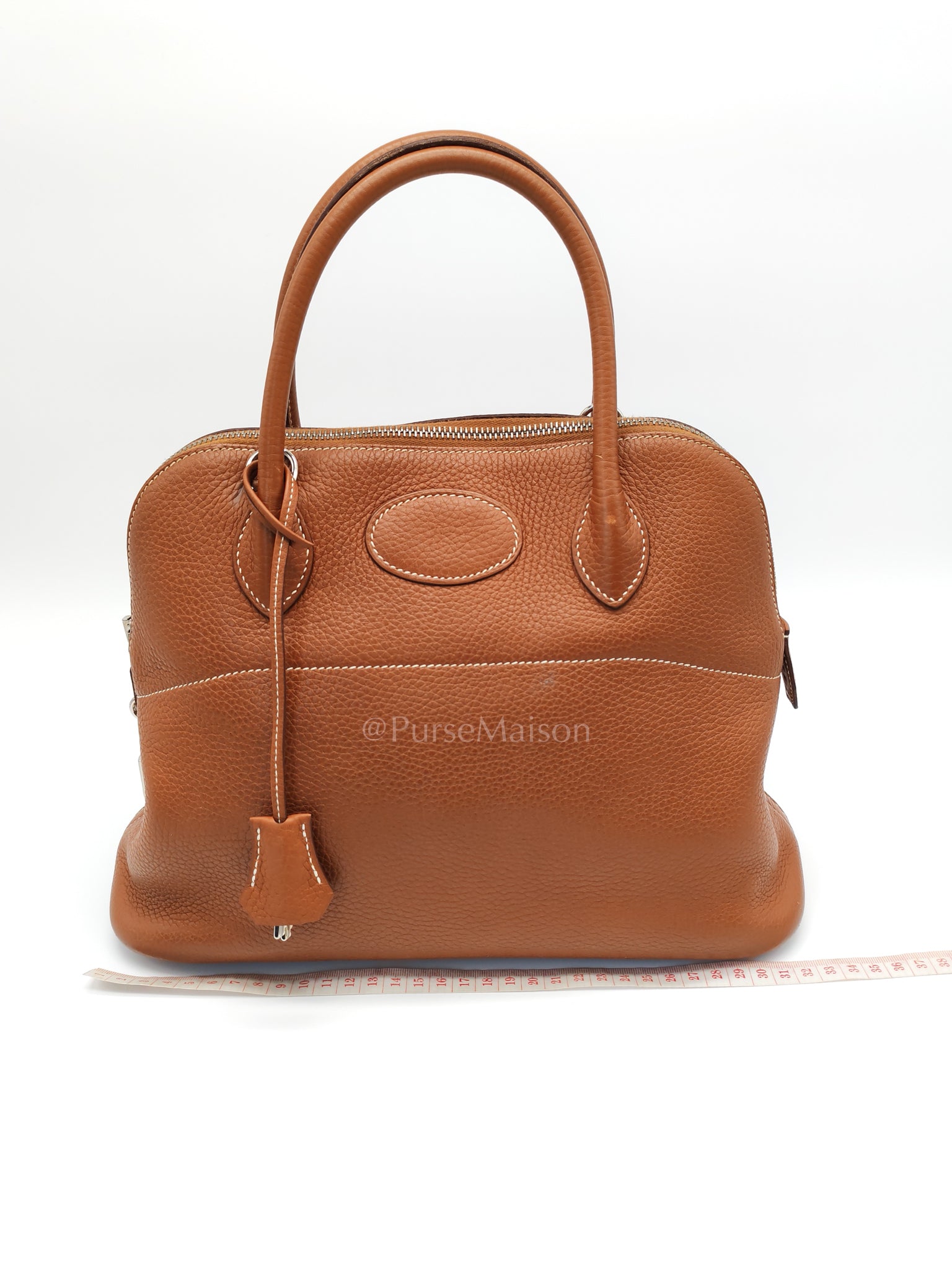 Bolide 31 Gold Taurillon Clemence Leather in Palladium Hardware Stamp C(2018) | Purse Maison Luxury Bags Shop