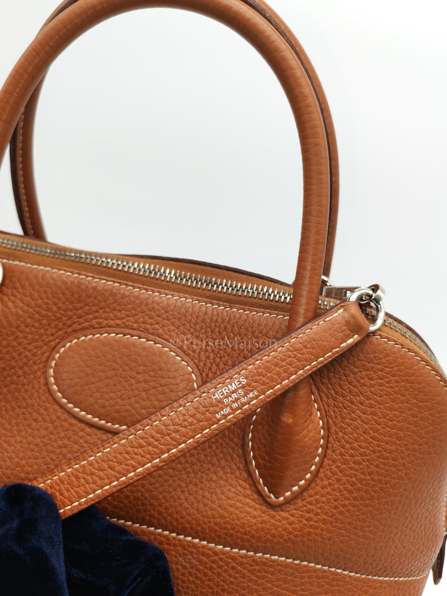 Bolide 31 Gold Taurillon Clemence Leather in Palladium Hardware Stamp C(2018) | Purse Maison Luxury Bags Shop