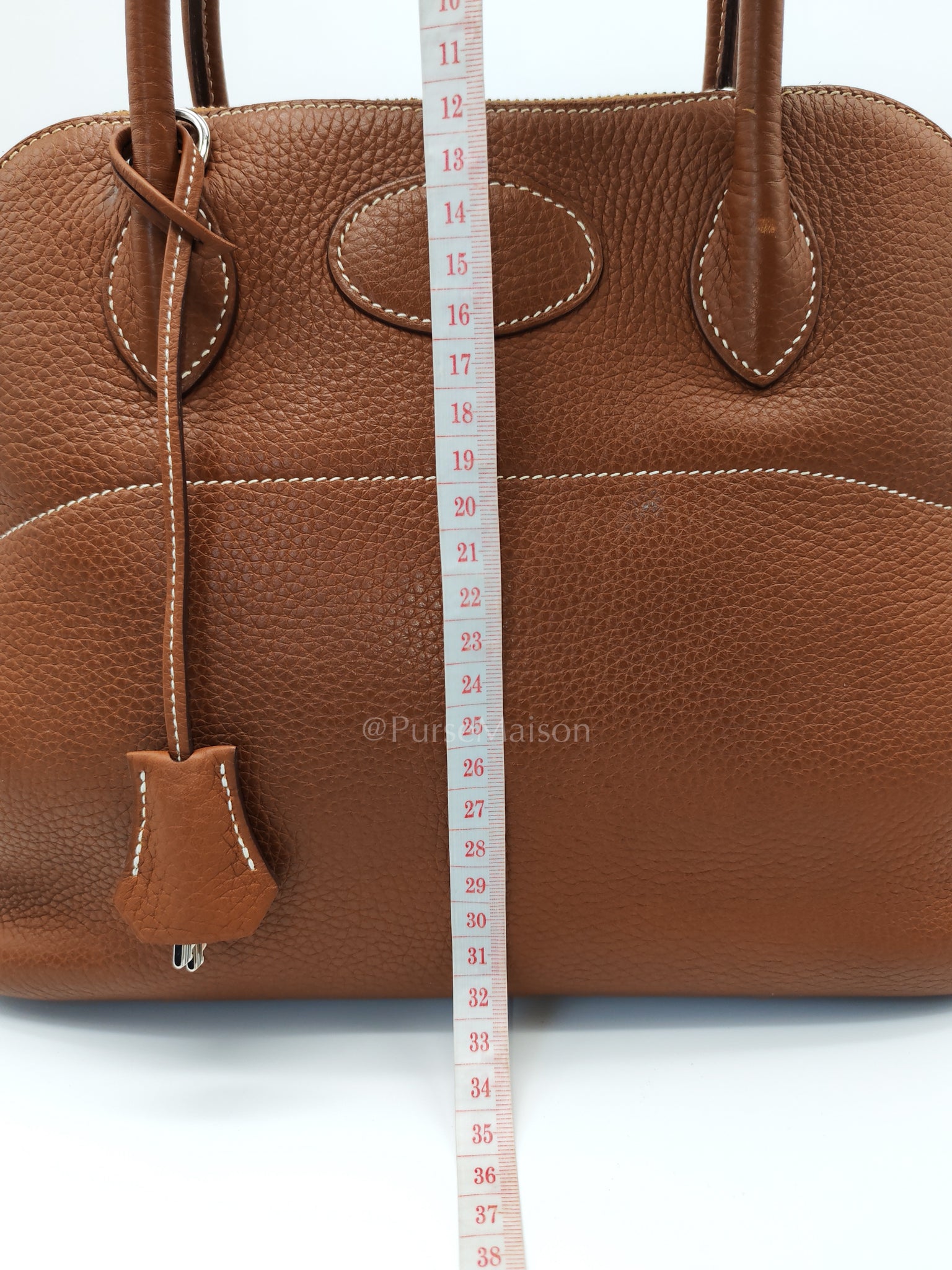 Bolide 31 Gold Taurillon Clemence Leather in Palladium Hardware Stamp C(2018) | Purse Maison Luxury Bags Shop